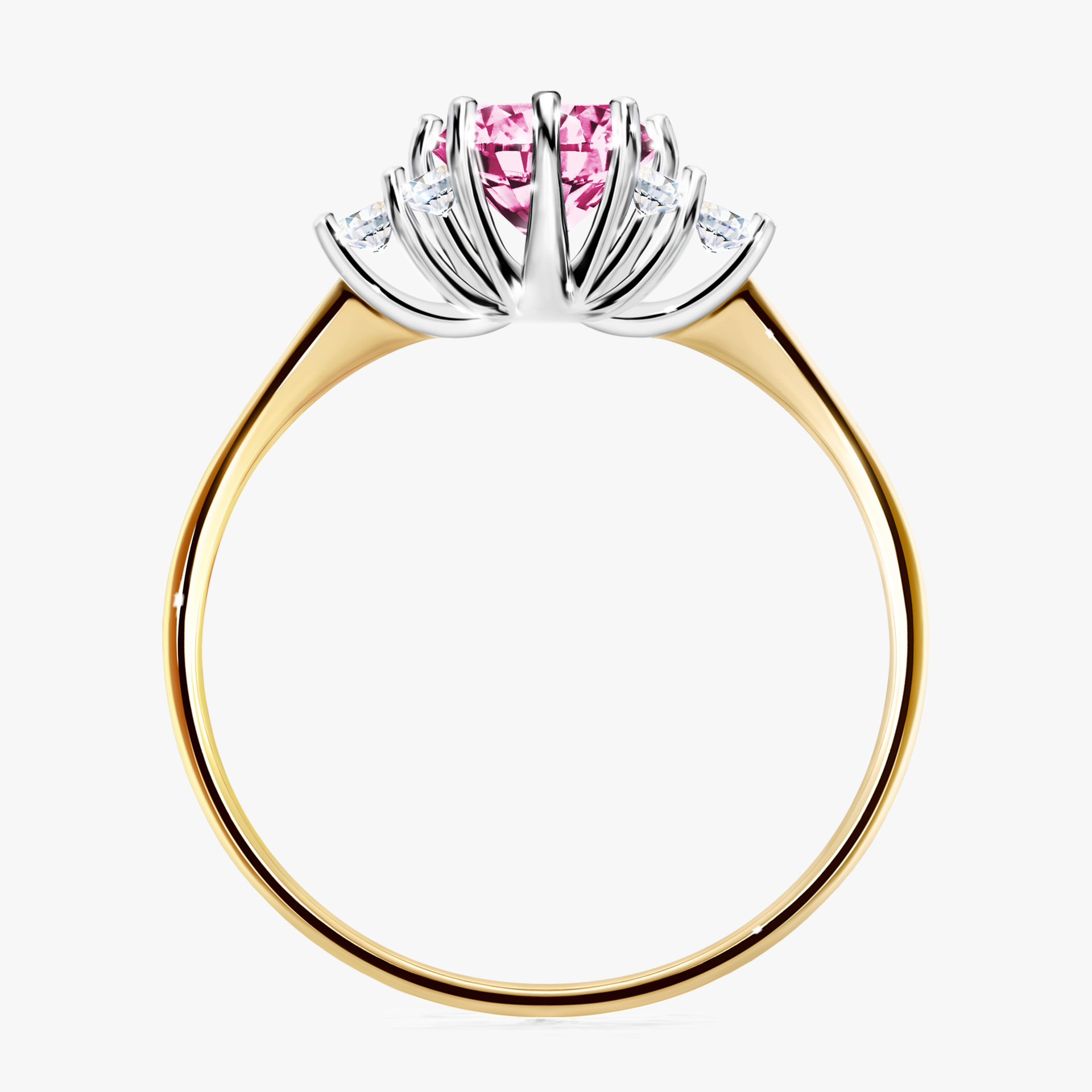 Pierścionek zaręczynowy My Lilly z żółtego złota z różowym diamentem 0,98ct