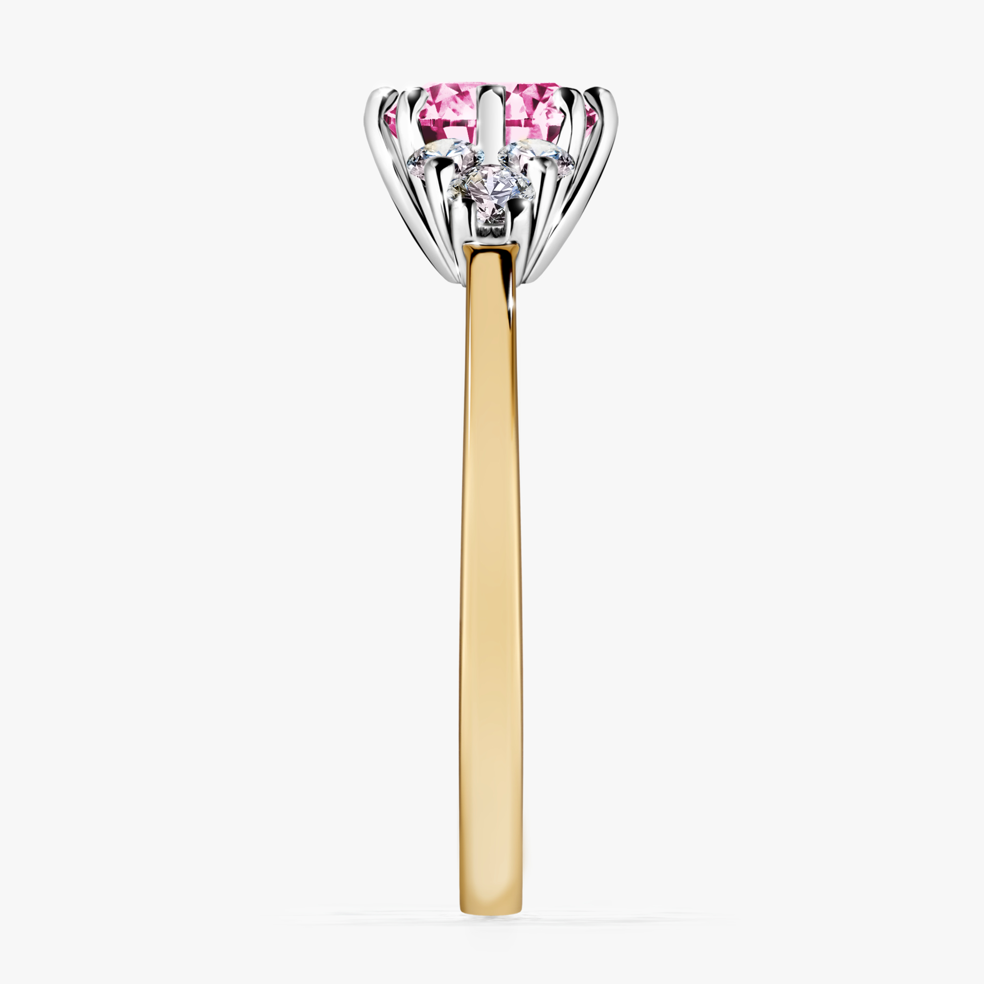 Pierścionek zaręczynowy My Lilly z żółtego złota z różowym diamentem 0,98ct