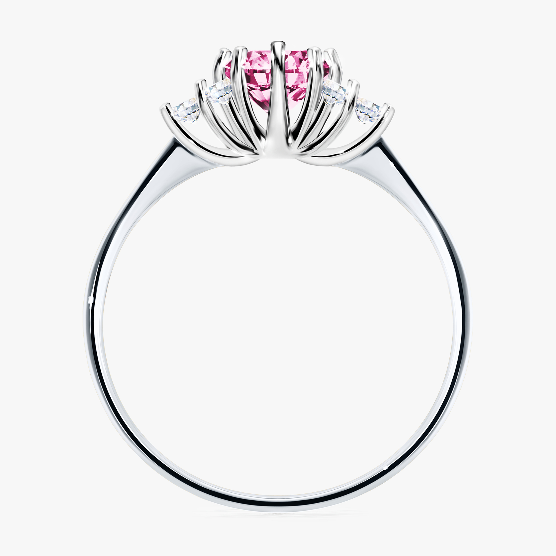 Pierścionek zaręczynowy My Lilly z białego złota z różowym diamentem 0,68ct
