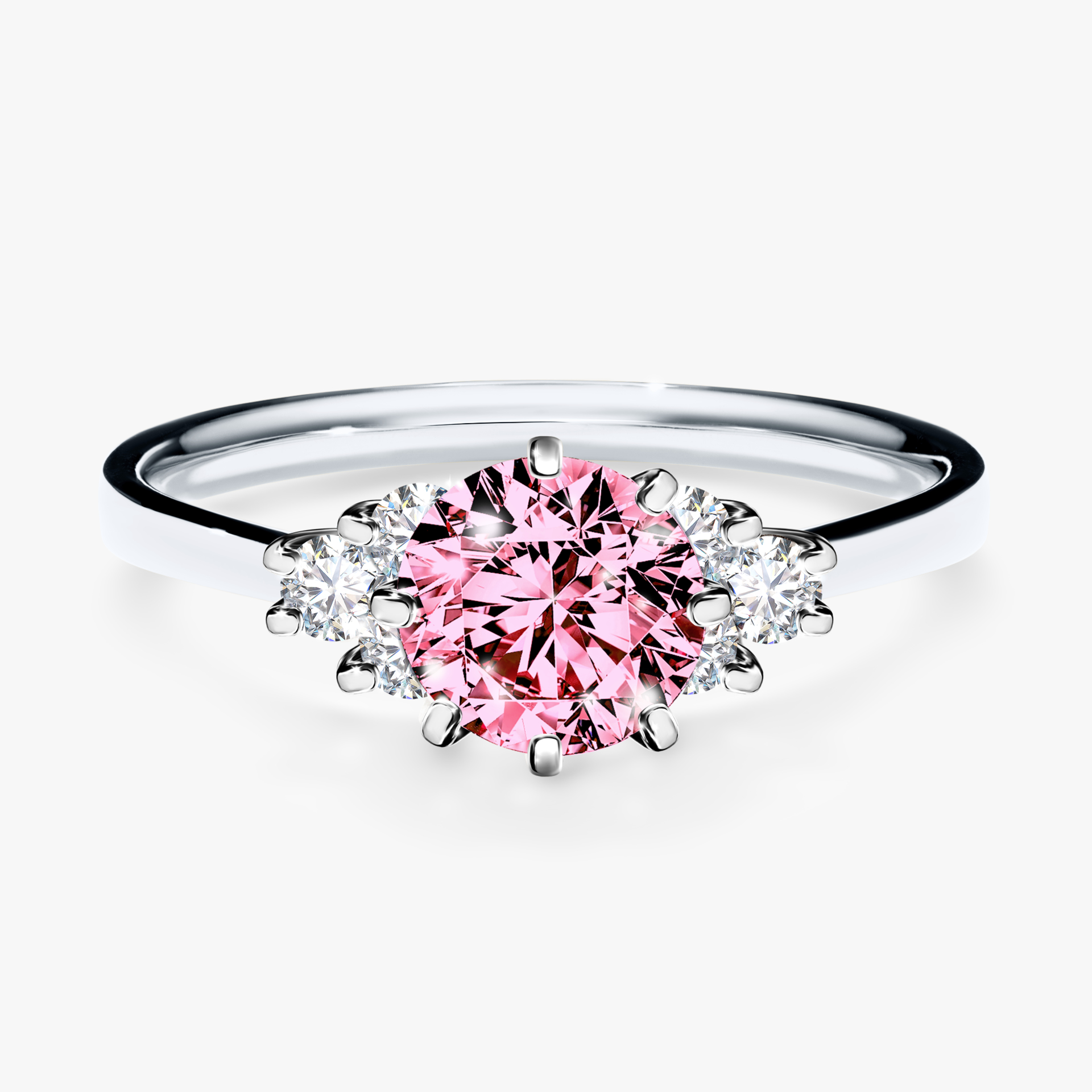 Pierścionek zaręczynowy My Lilly z białego złota z różowym diamentem 0,98ct