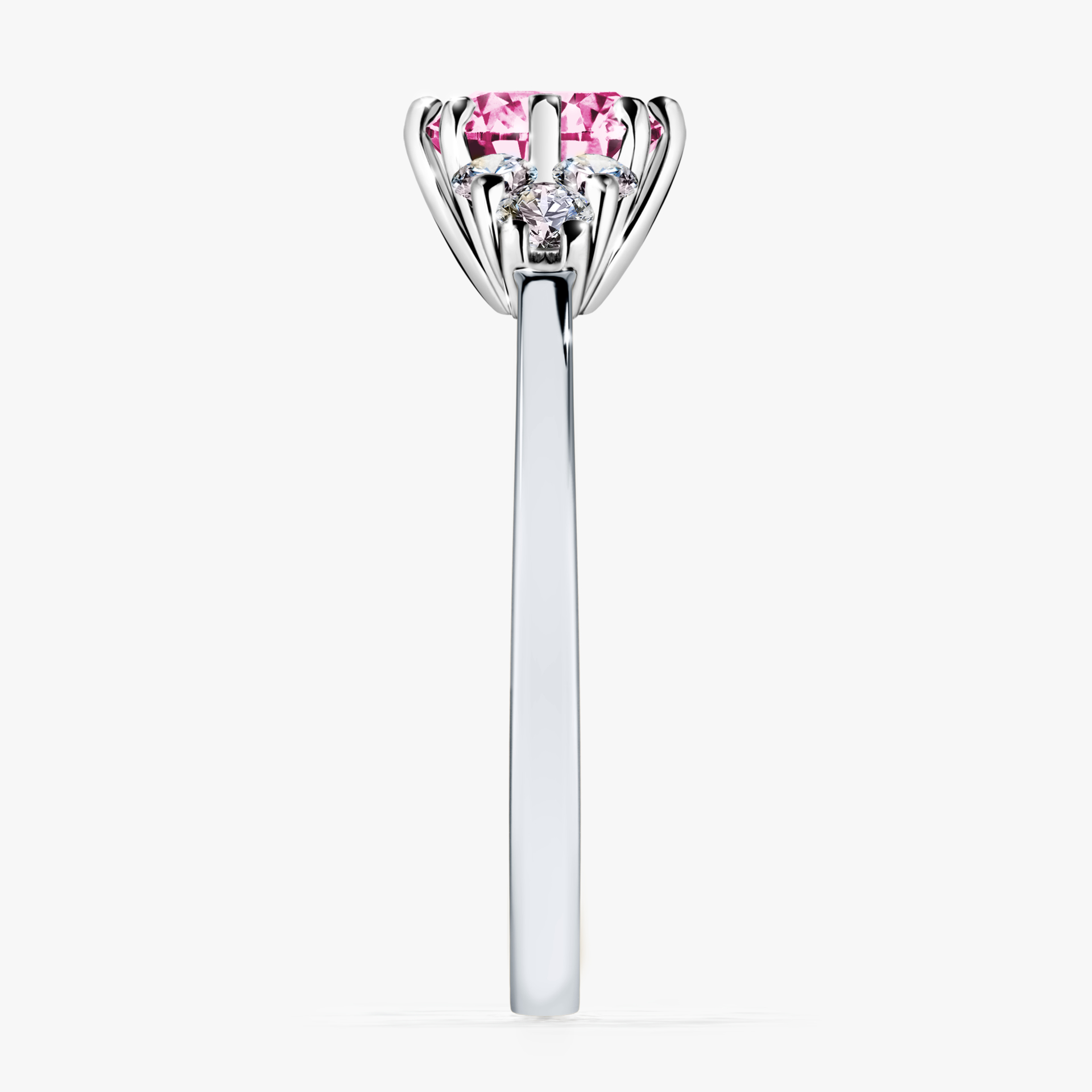 Pierścionek zaręczynowy My Lilly z białego złota z różowym diamentem 0,98ct
