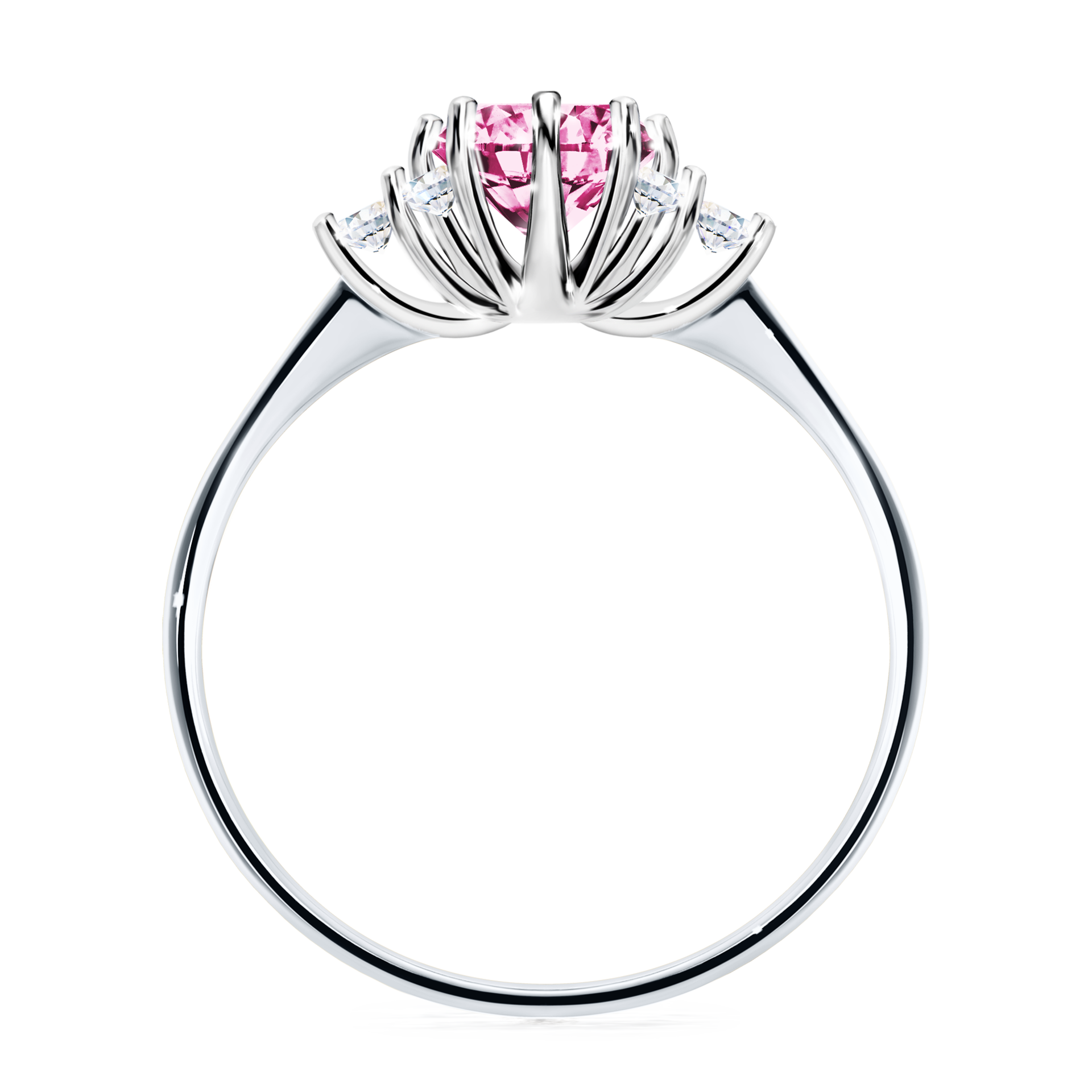 Pierścionek zaręczynowy My Lilly z białego złota z różowym diamentem 0,98ct