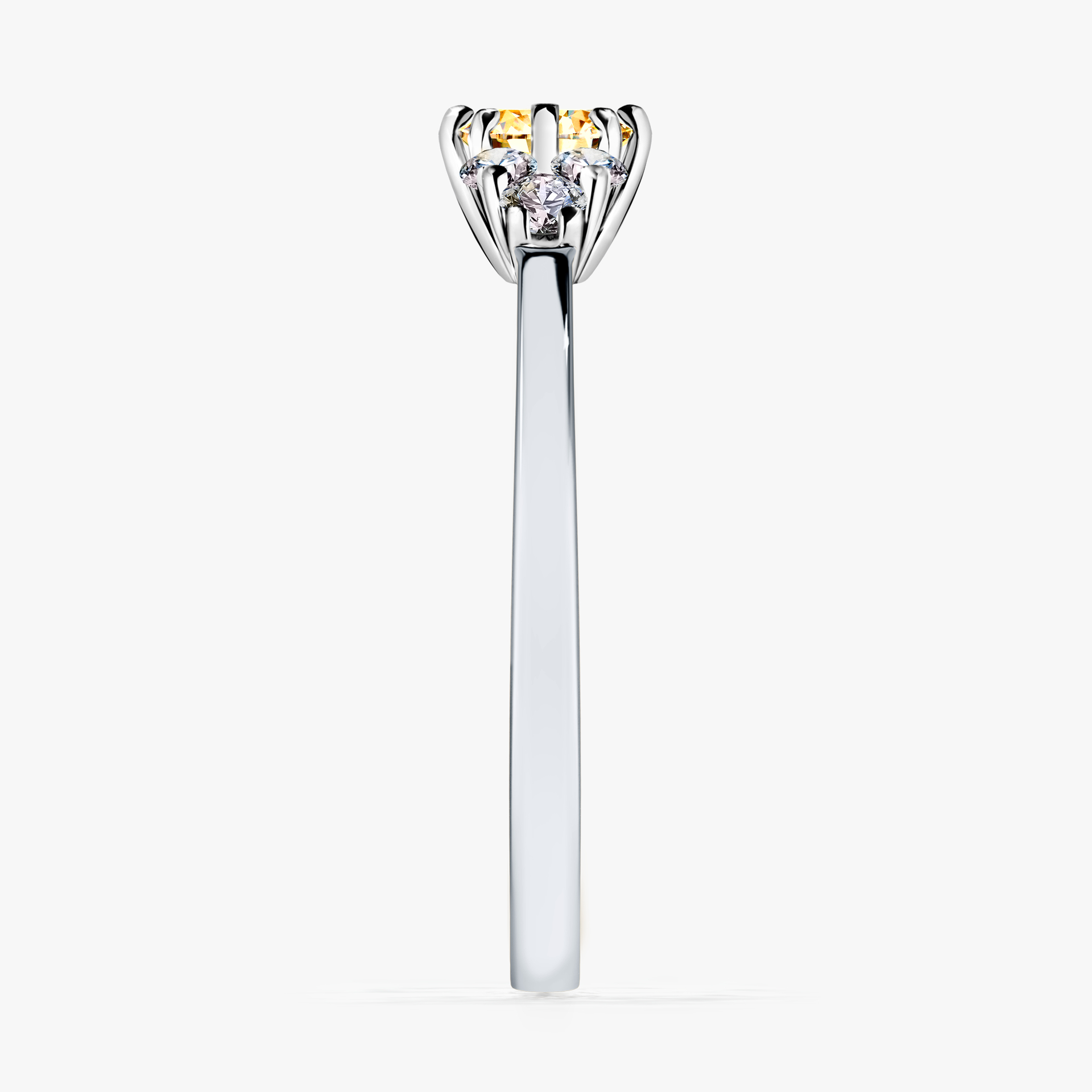 Pierścionek zaręczynowy My Lilly z białego złota z żółtym diamentem 0,43ct