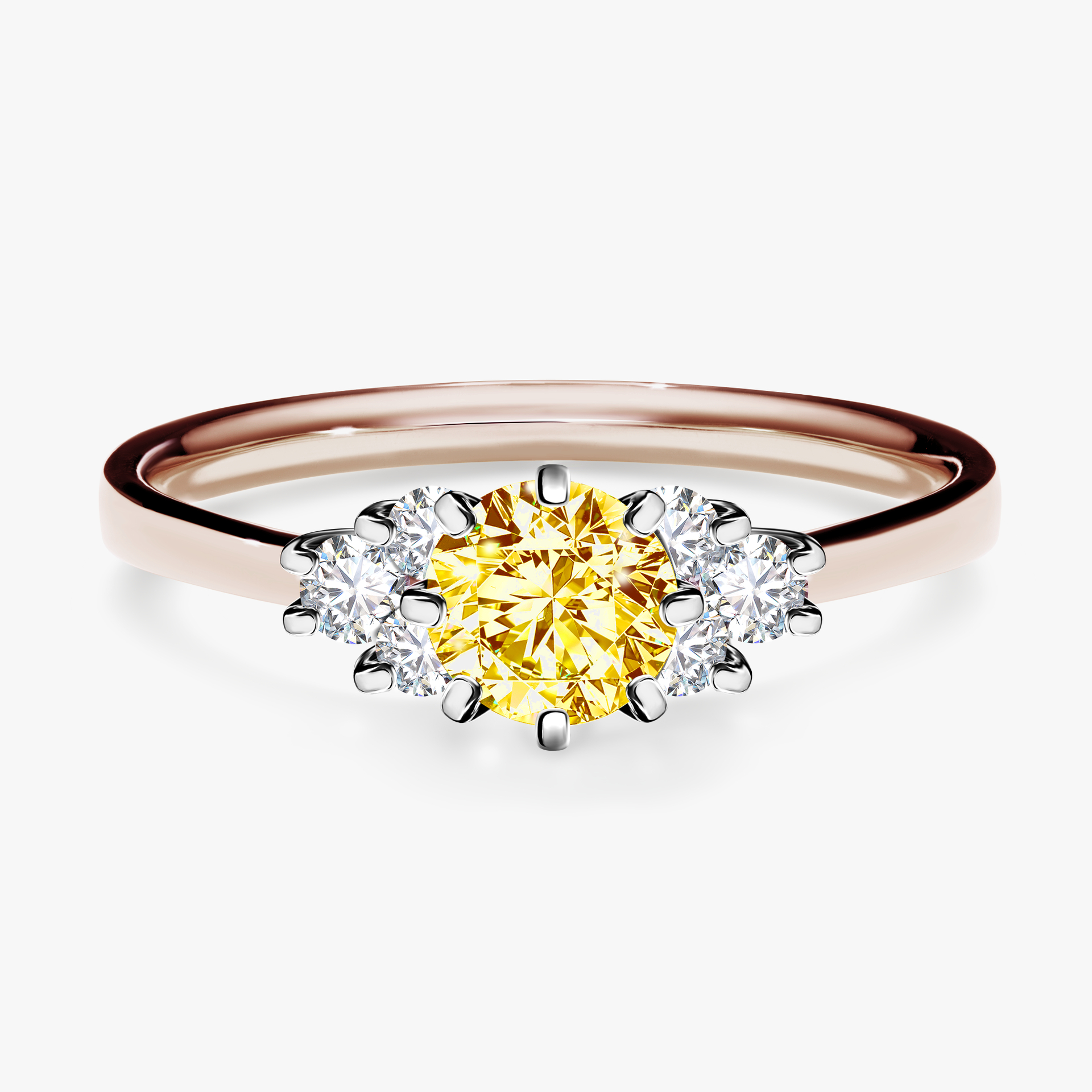 Pierścionek zaręczynowy My Lilly z różowego złota z żółtym diamentem 0,68ct