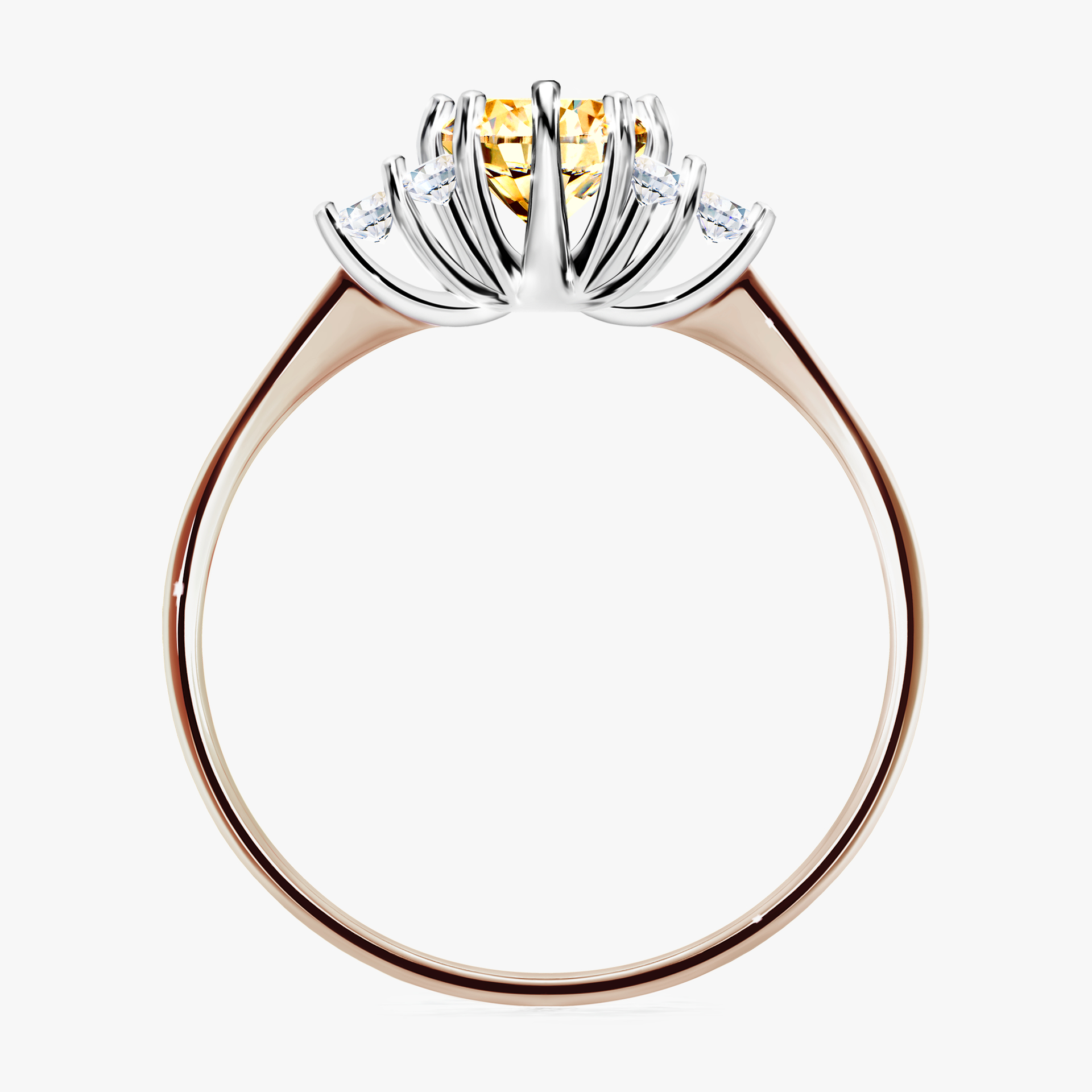 Pierścionek zaręczynowy My Lilly z różowego złota z żółtym diamentem 0,68ct