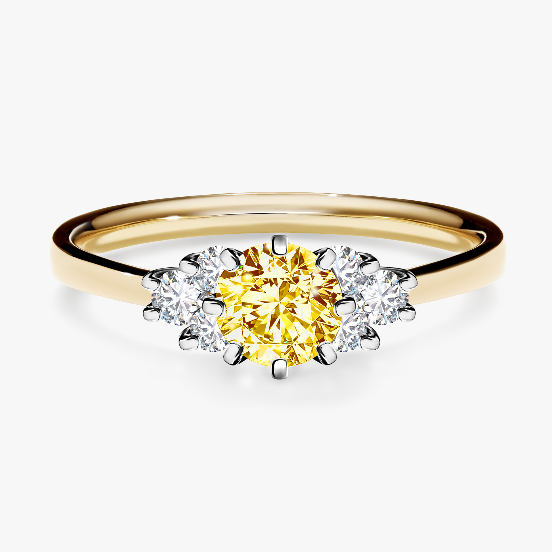 Pierścionek zaręczynowy My Lilly z żółtego złota z żółtym diamentem 0,68ct