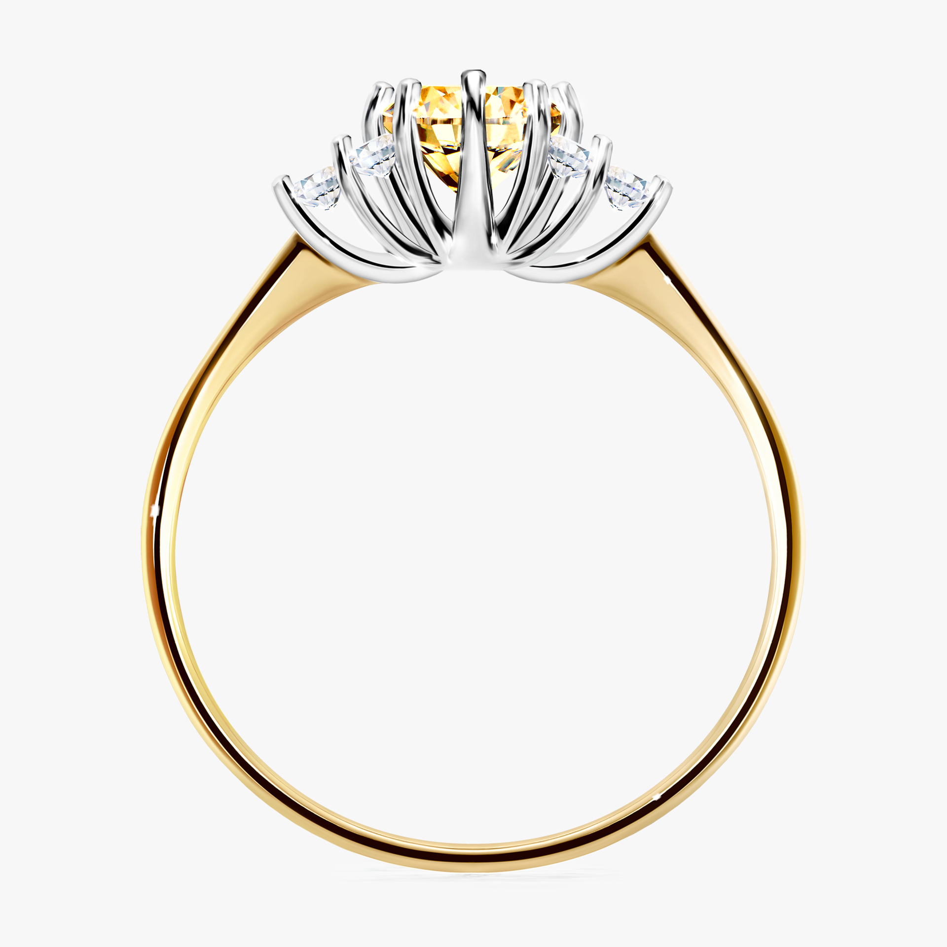 Pierścionek zaręczynowy My Lilly z żółtego złota z żółtym diamentem 0,68ct
