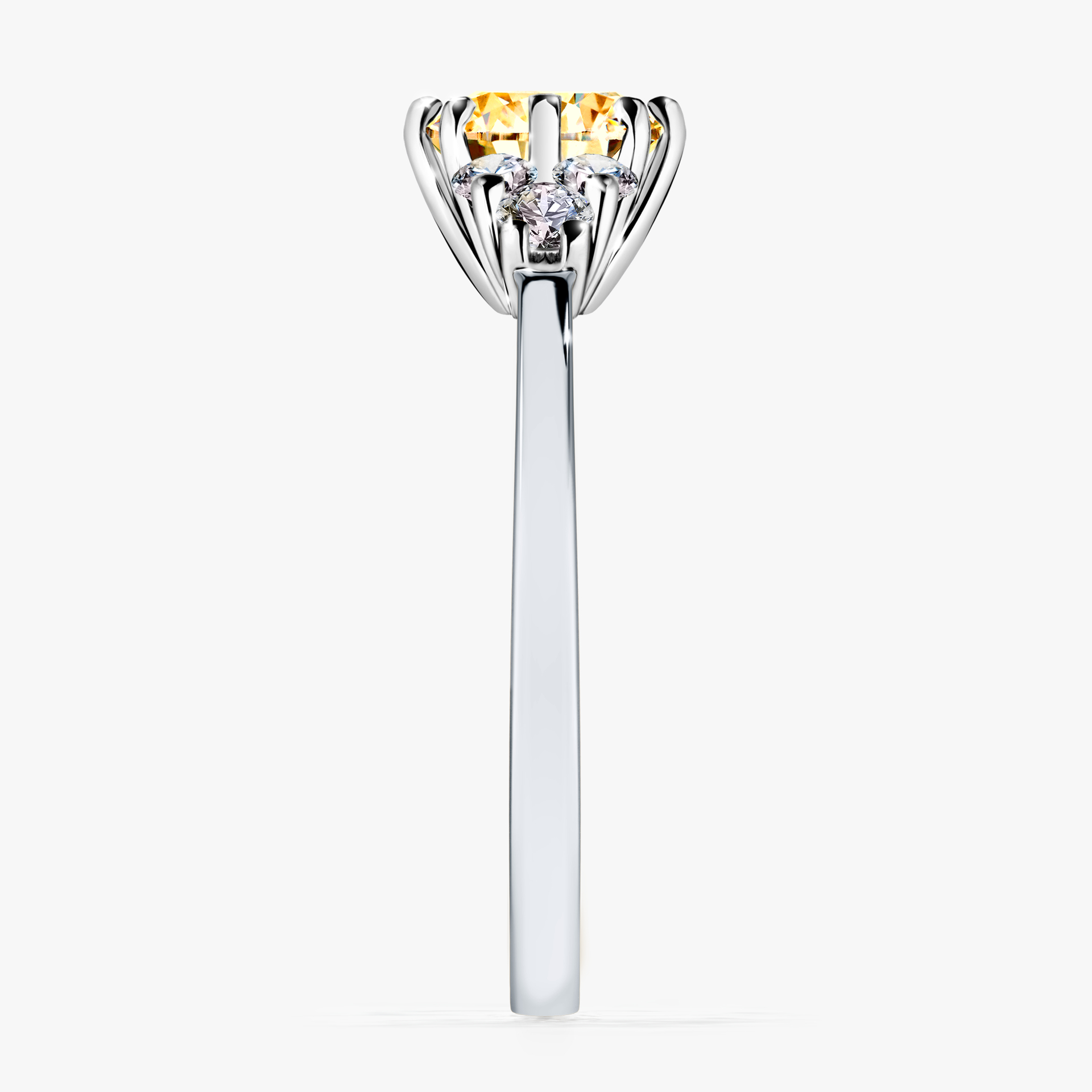 Pierścionek zaręczynowy My Lilly z białego złota z żółtym diamentem 0,98ct