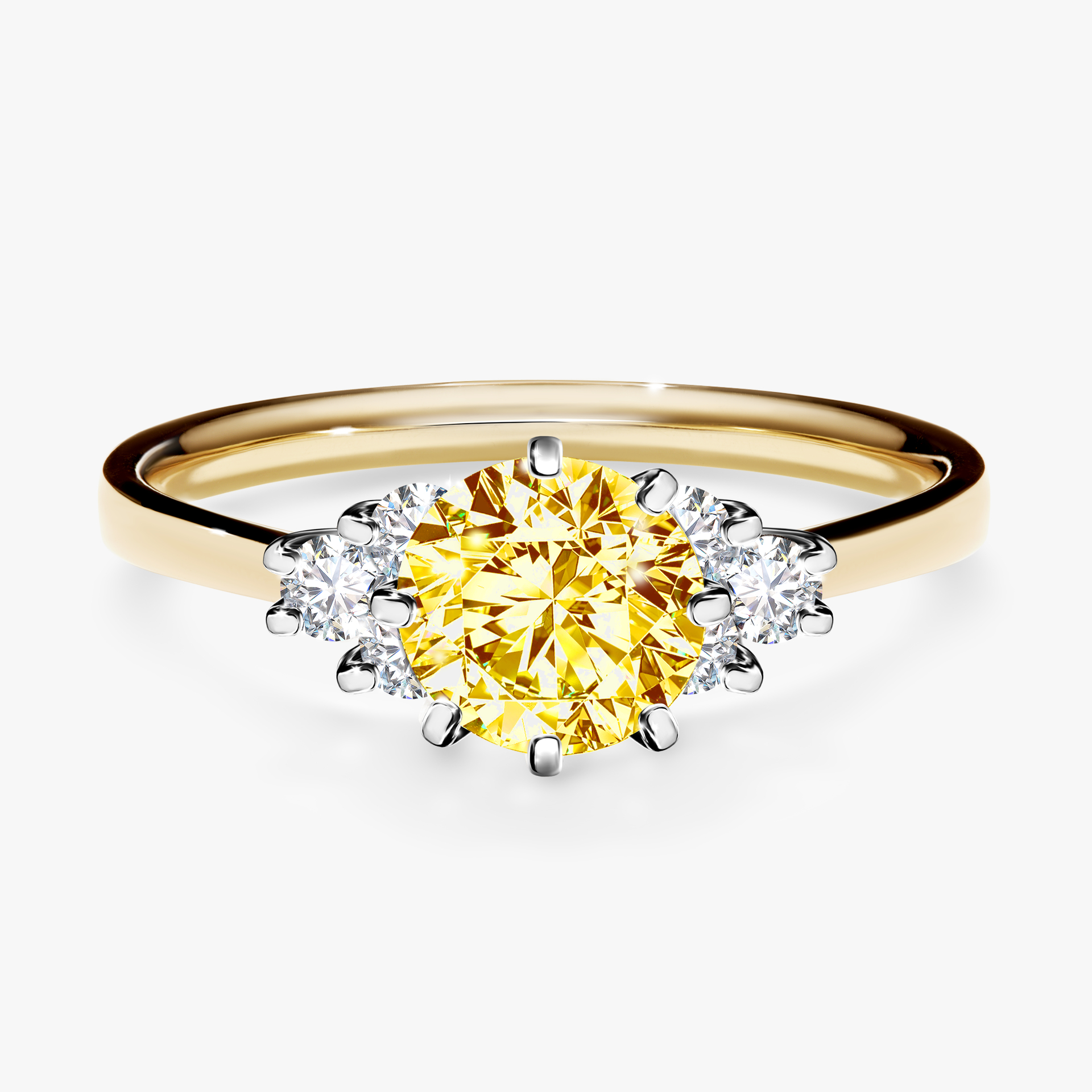 Pierścionek zaręczynowy My Lilly z żółtego złota z żółtym diamentem 0,98ct