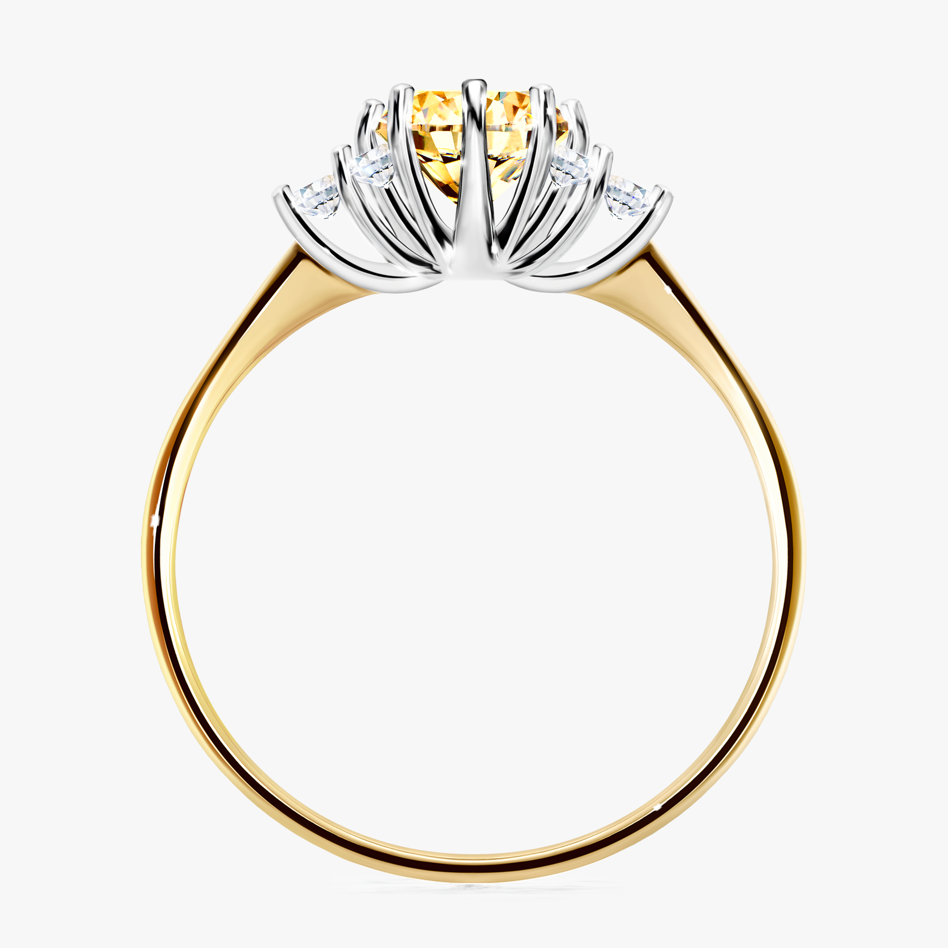 Pierścionek zaręczynowy My Lilly z żółtego złota z żółtym diamentem 0,98ct