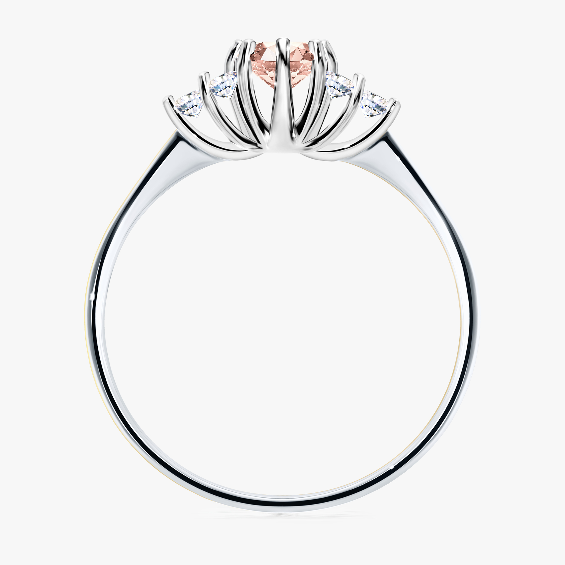 Pierścionek zaręczynowy My Lilly z białego złota z morganitem 0,43ct