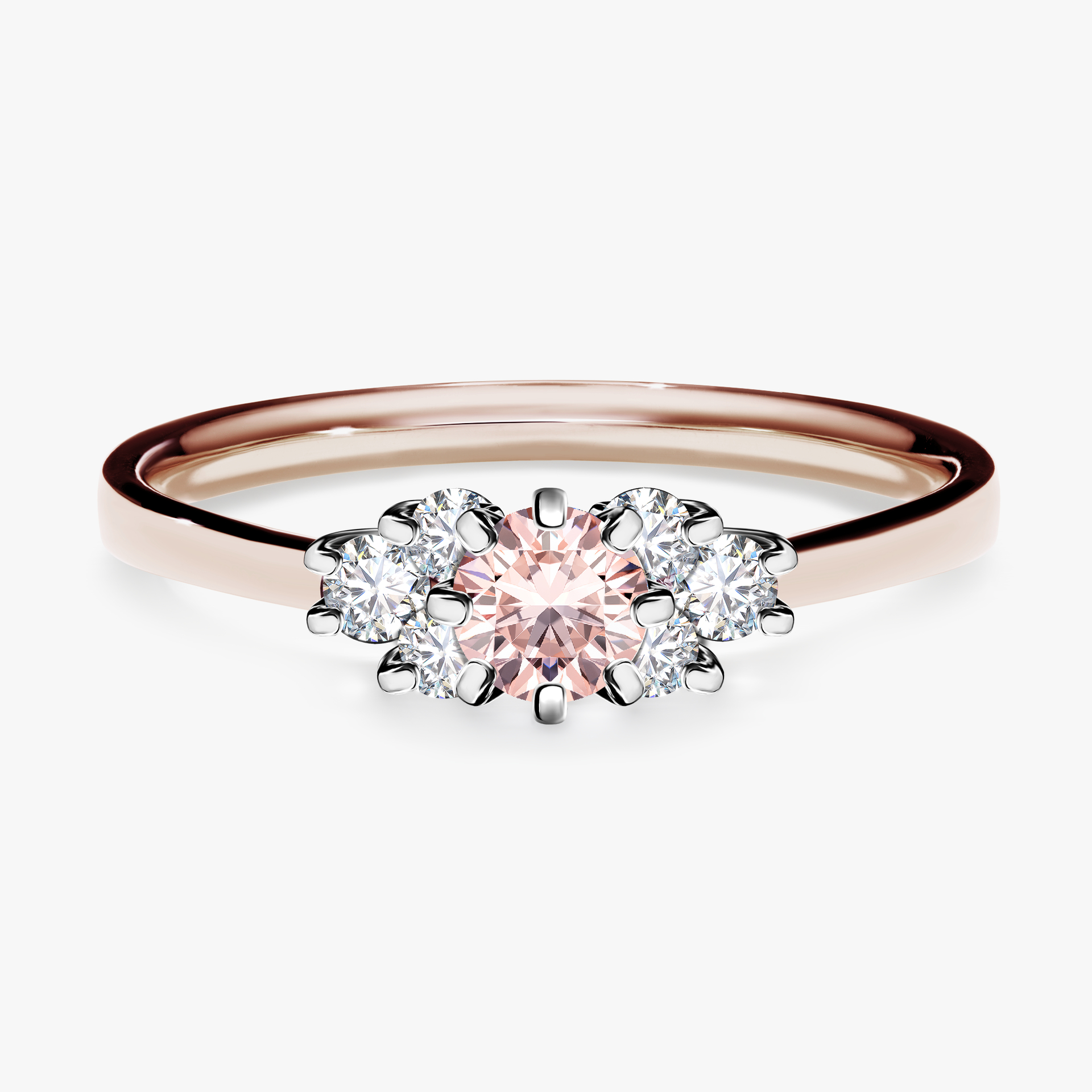 Pierścionek zaręczynowy My Lilly z różowego złota z morganitem 0,43ct