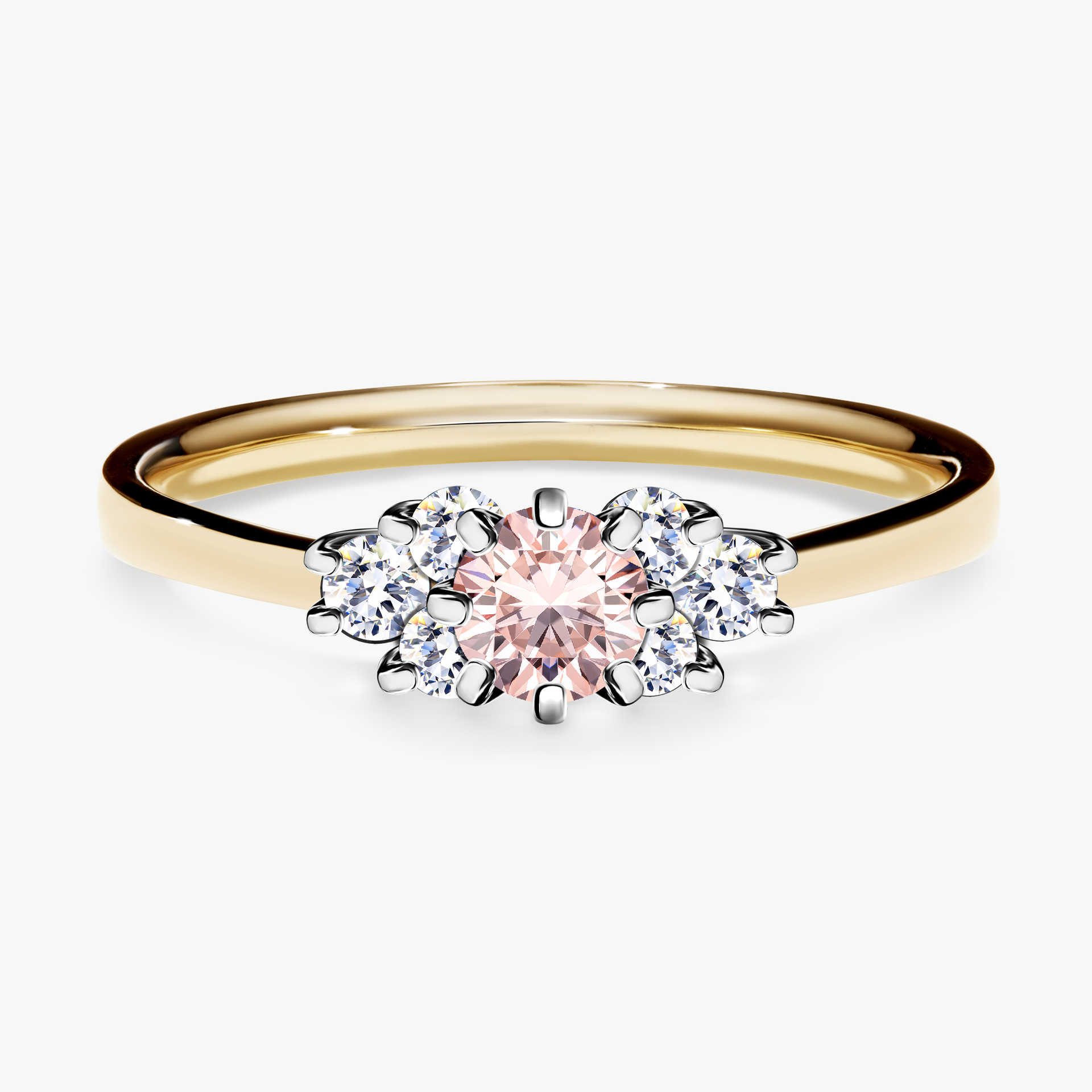 Pierścionek zaręczynowy My Lilly z żółtego złota z morganitem 0,43ct
