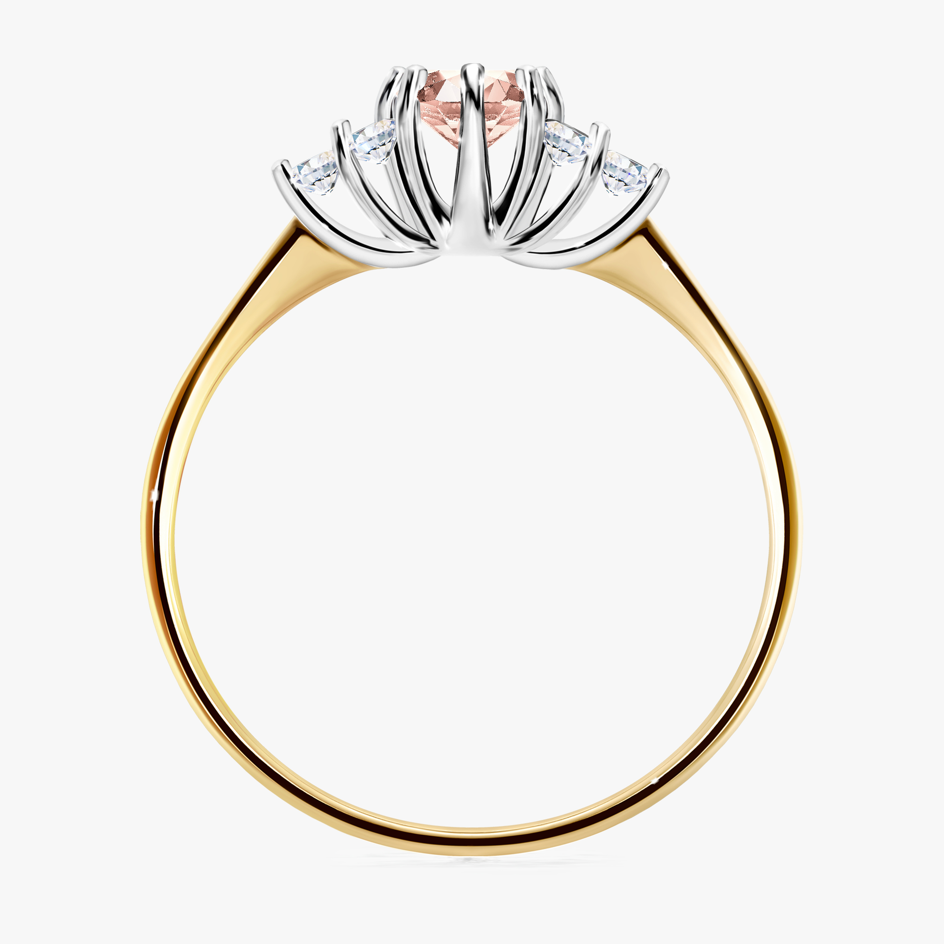 Pierścionek zaręczynowy My Lilly z żółtego złota z morganitem 0,43ct