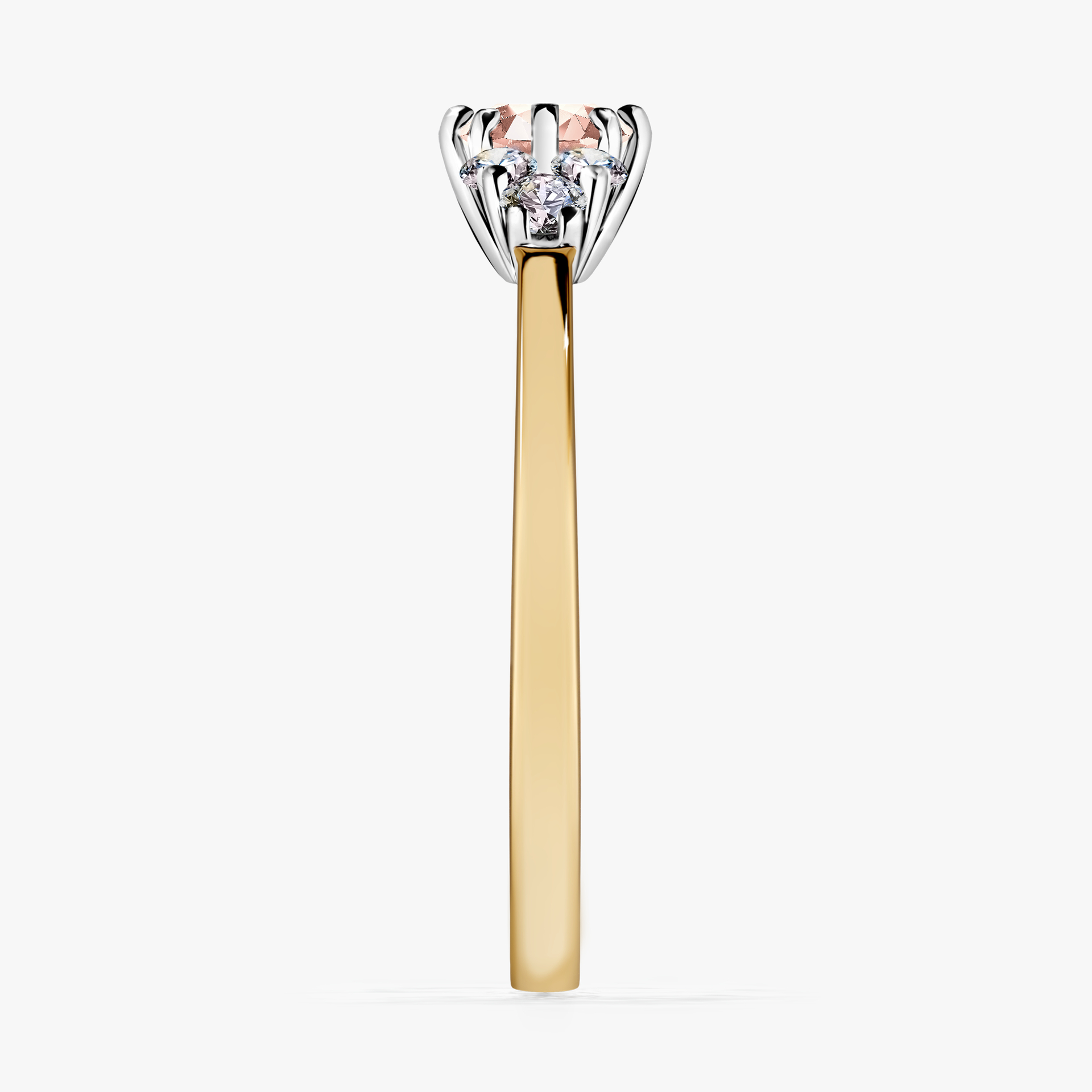 Pierścionek zaręczynowy My Lilly z żółtego złota z morganitem 0,43ct
