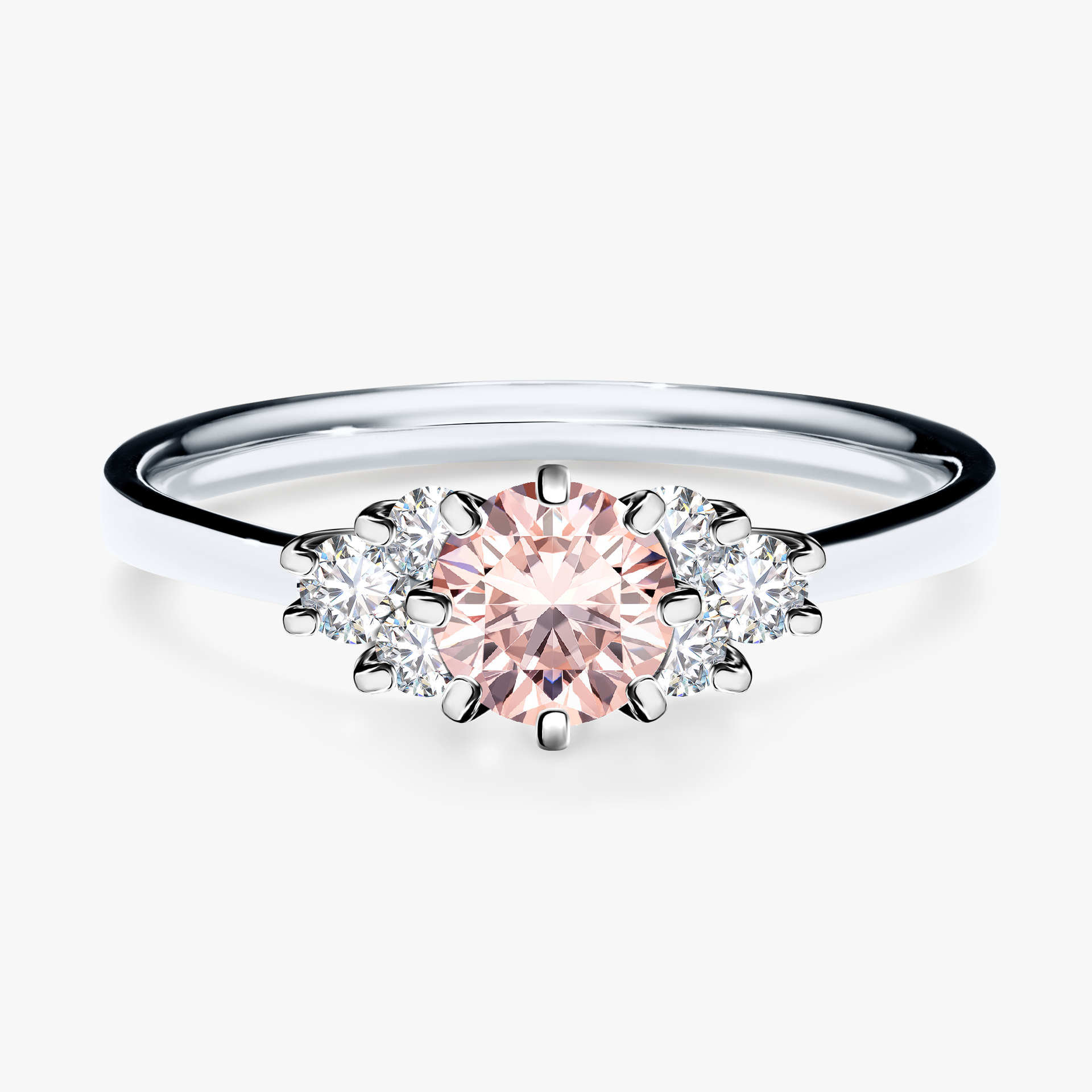 Pierścionek zaręczynowy My Lilly z białego złota z morganitem 0,68ct