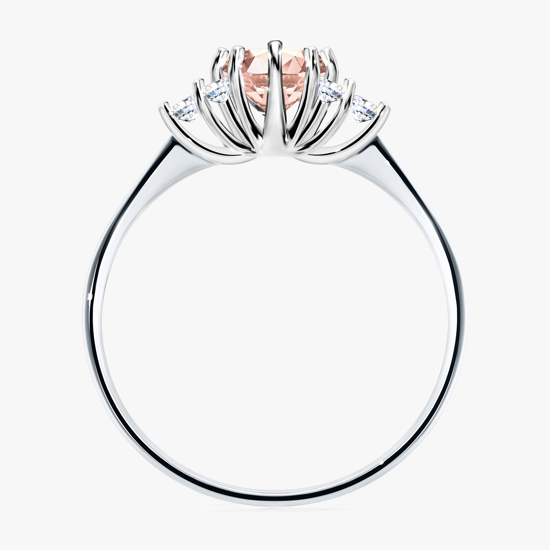 Pierścionek zaręczynowy My Lilly z białego złota z morganitem 0,68ct