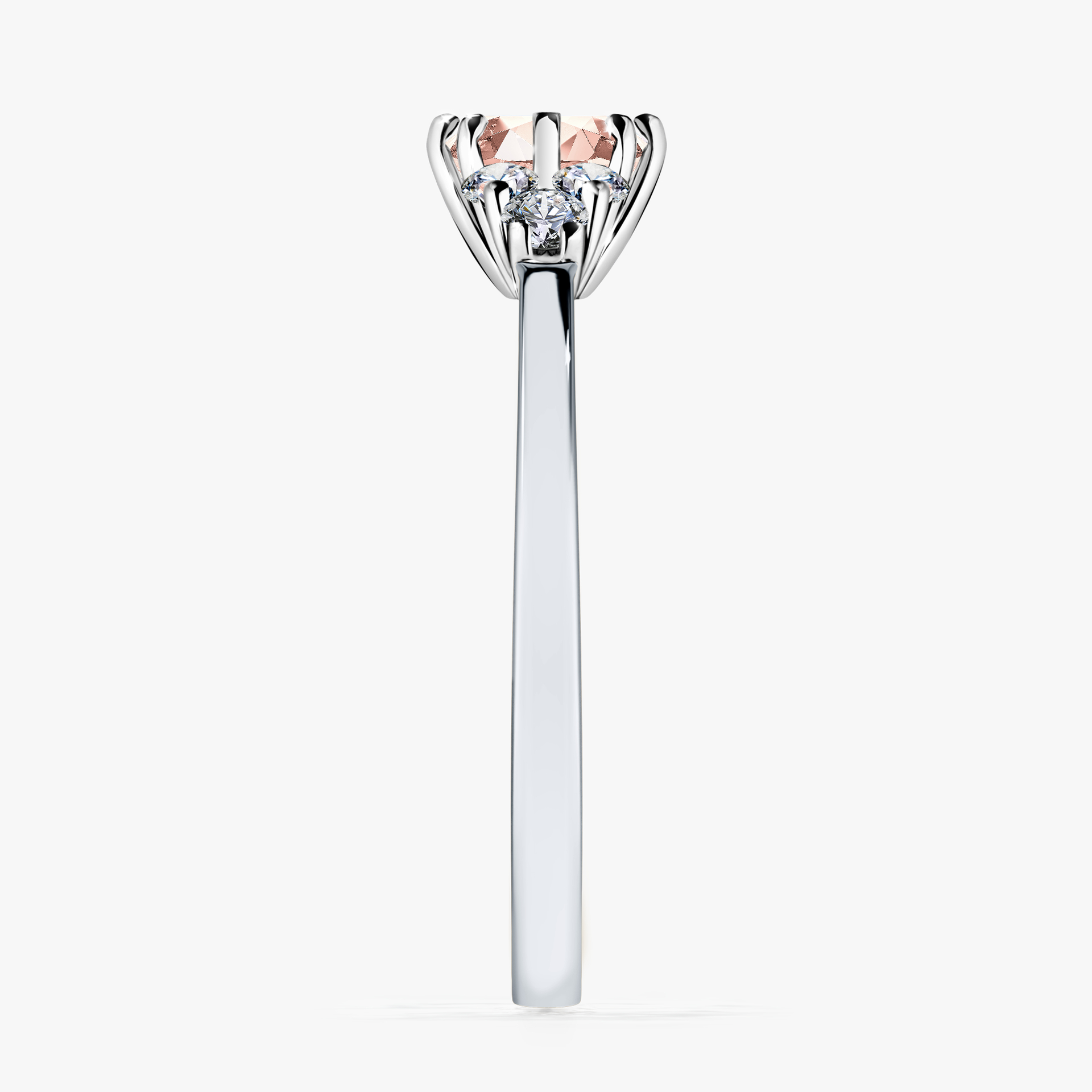 Pierścionek zaręczynowy My Lilly z białego złota z morganitem 0,68ct