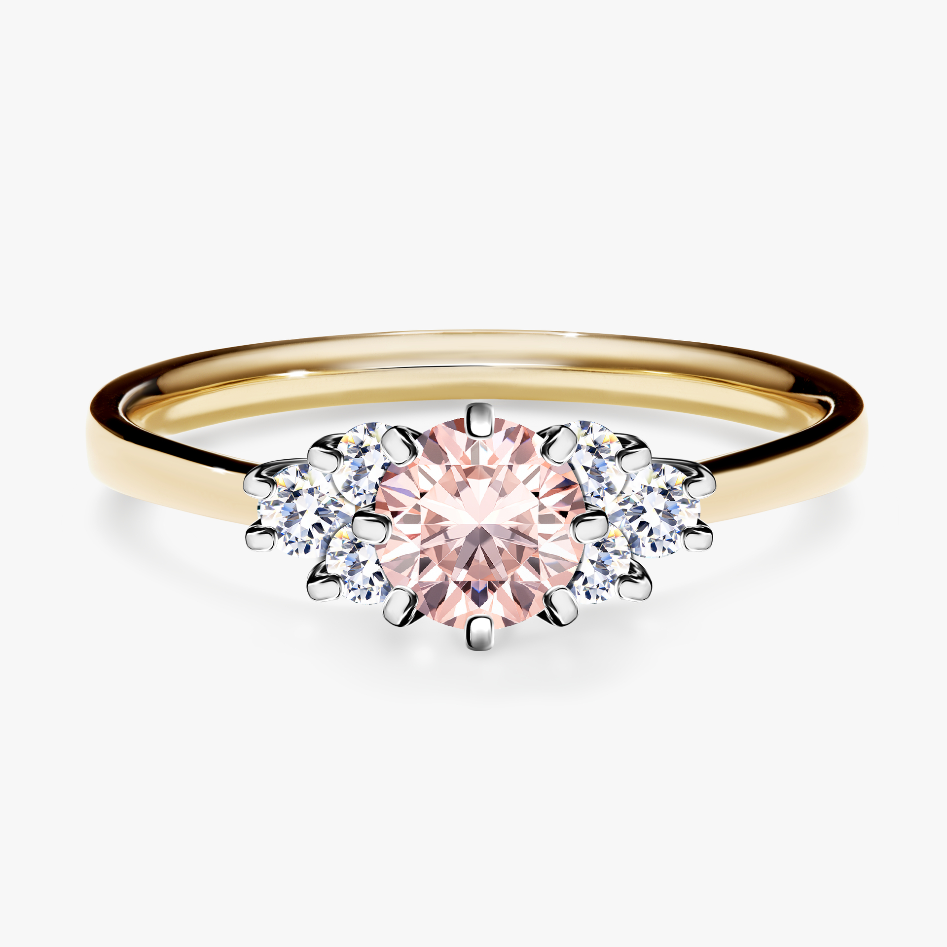 Pierścionek zaręczynowy My Lilly z żółtego złota z morganitem 0,68ct