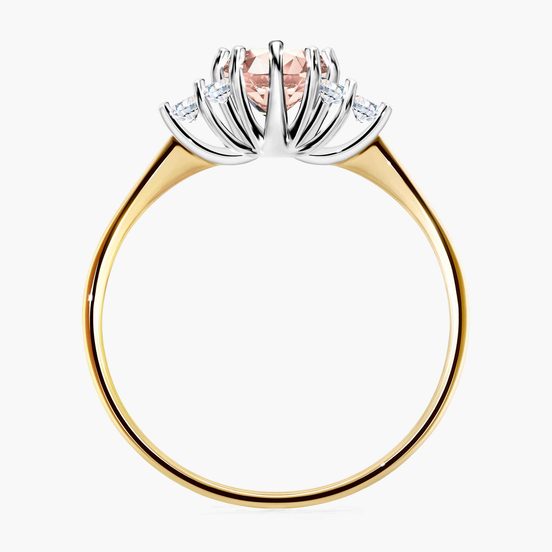Pierścionek zaręczynowy My Lilly z żółtego złota z morganitem 0,68ct
