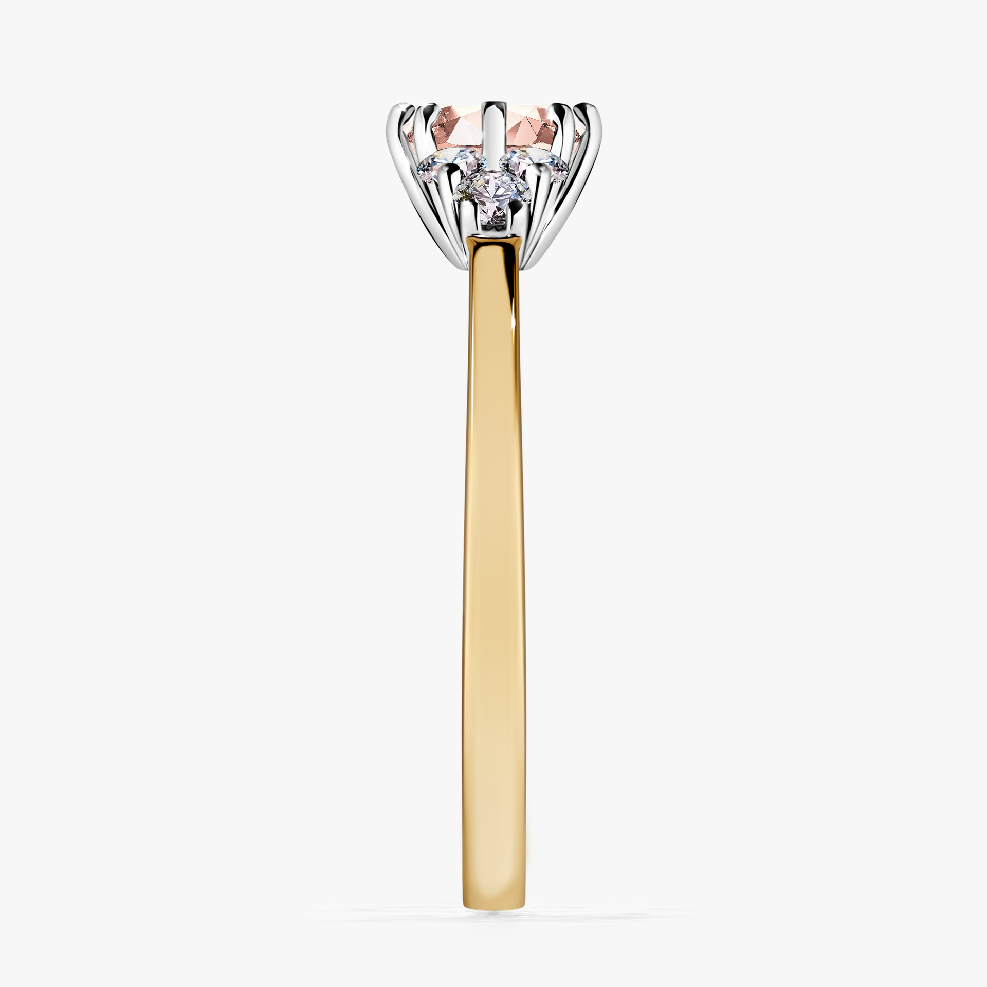 Pierścionek zaręczynowy My Lilly z żółtego złota z morganitem 0,68ct