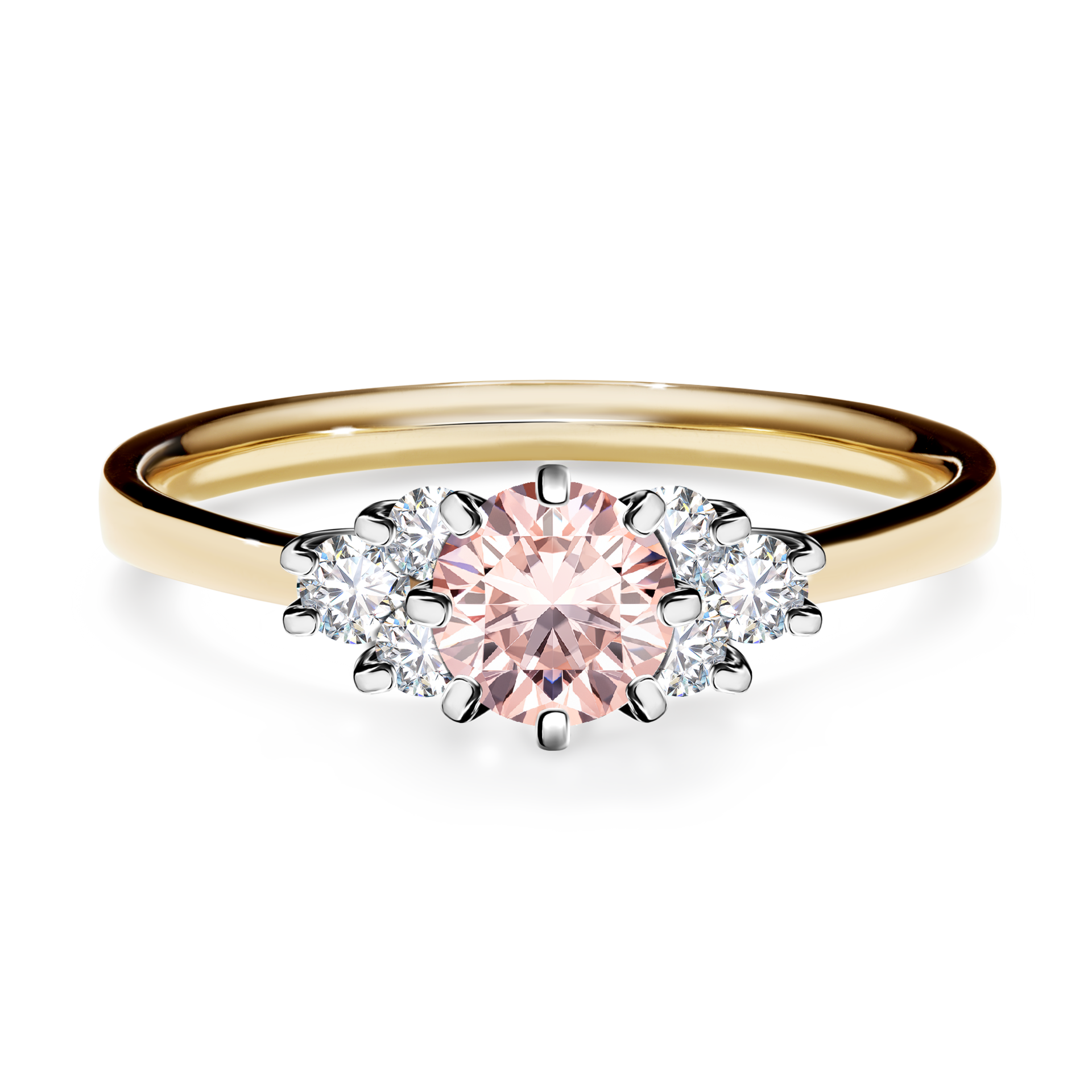 Pierścionek zaręczynowy My Lilly z żółtego złota z morganitem 0,68ct