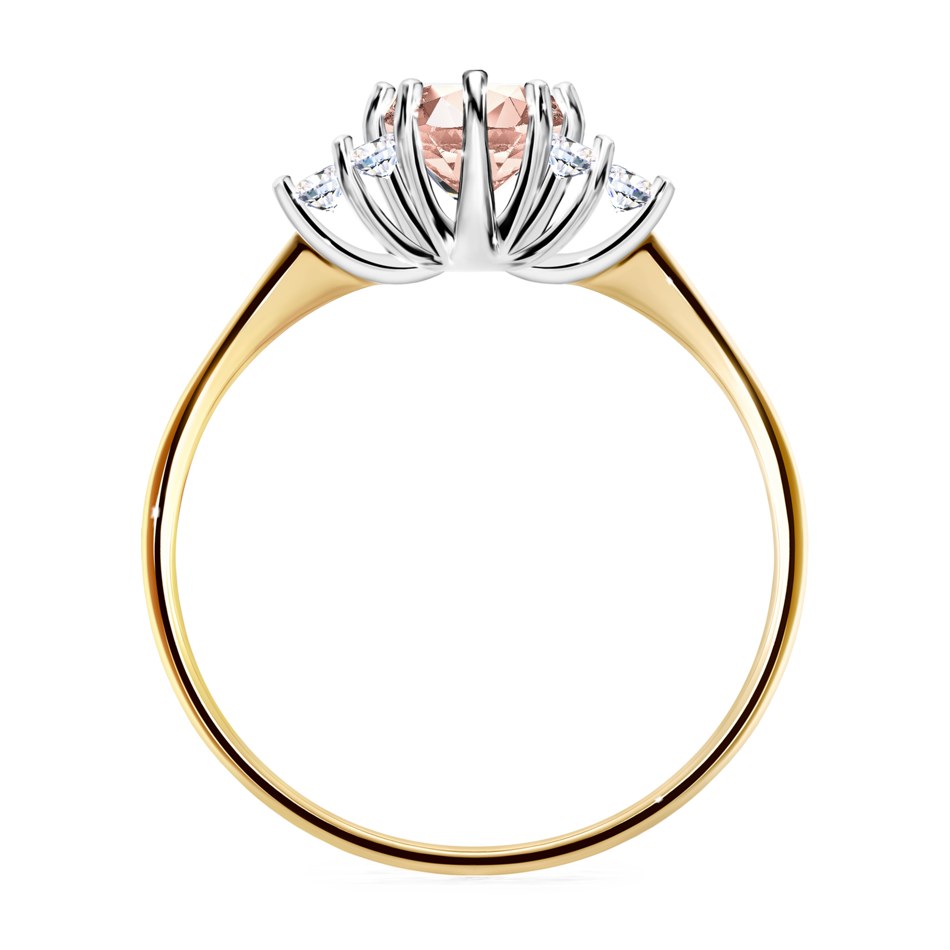 Pierścionek zaręczynowy My Lilly z żółtego złota z morganitem 0,68ct
