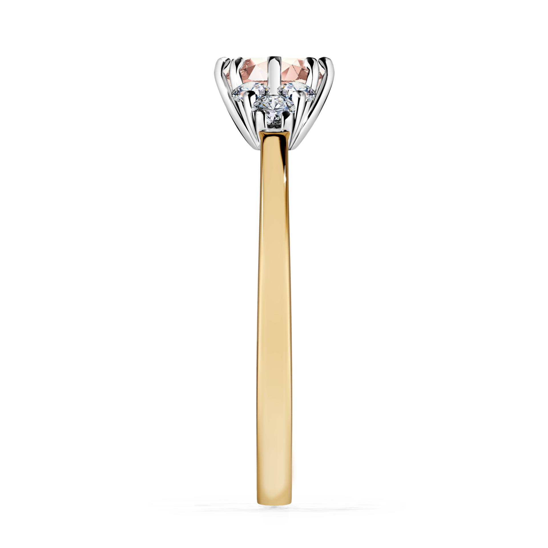 Pierścionek zaręczynowy My Lilly z żółtego złota z morganitem 0,68ct