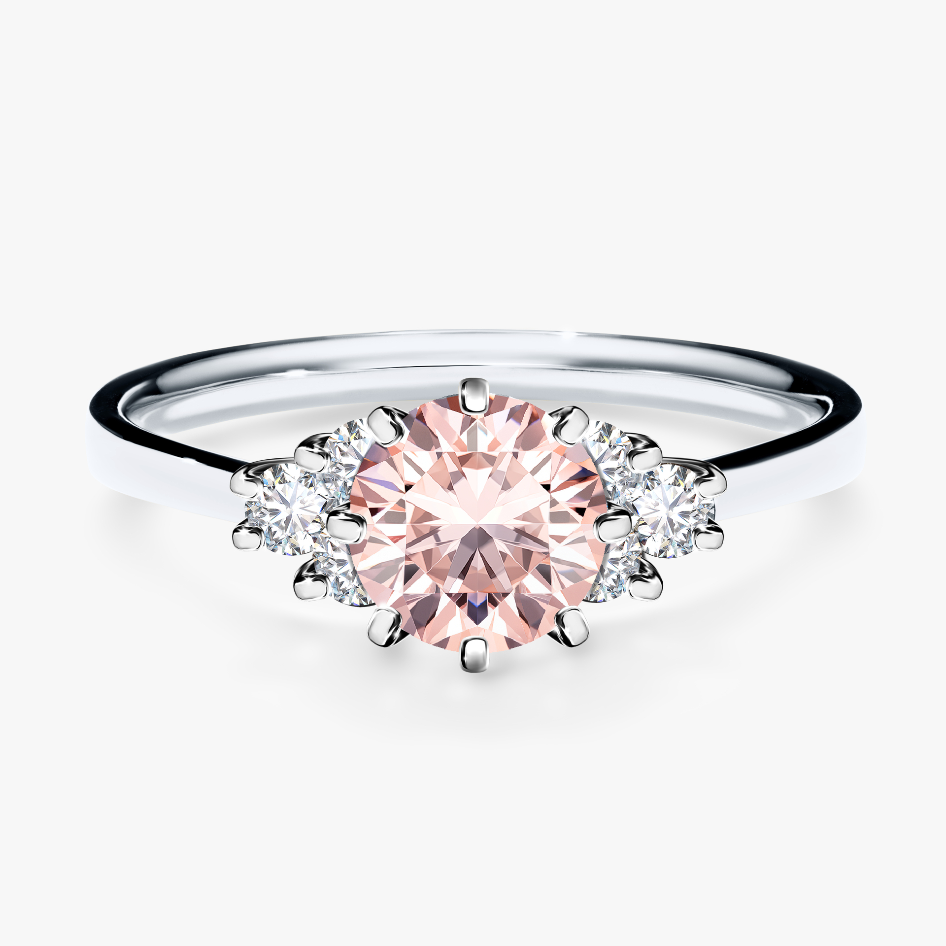 Pierścionek zaręczynowy My Lilly z białego złota z morganitem 0,98ct