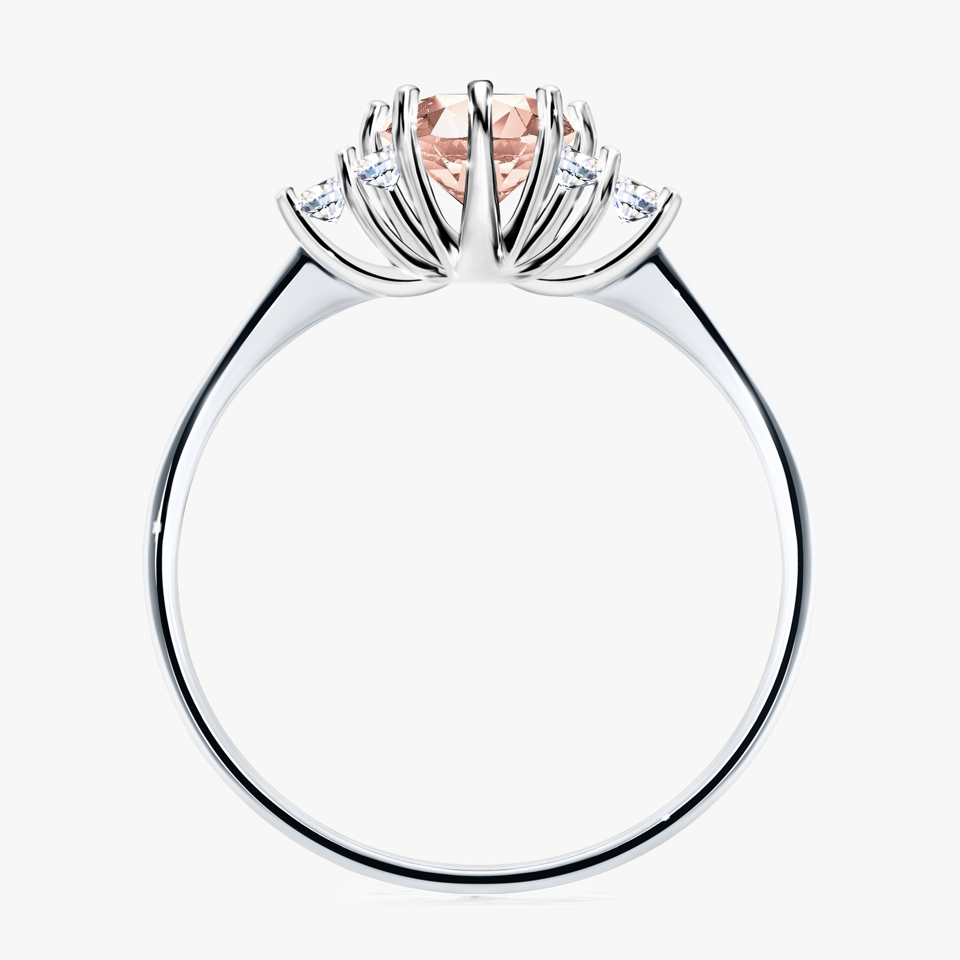 Pierścionek zaręczynowy My Lilly z białego złota z morganitem 0,98ct