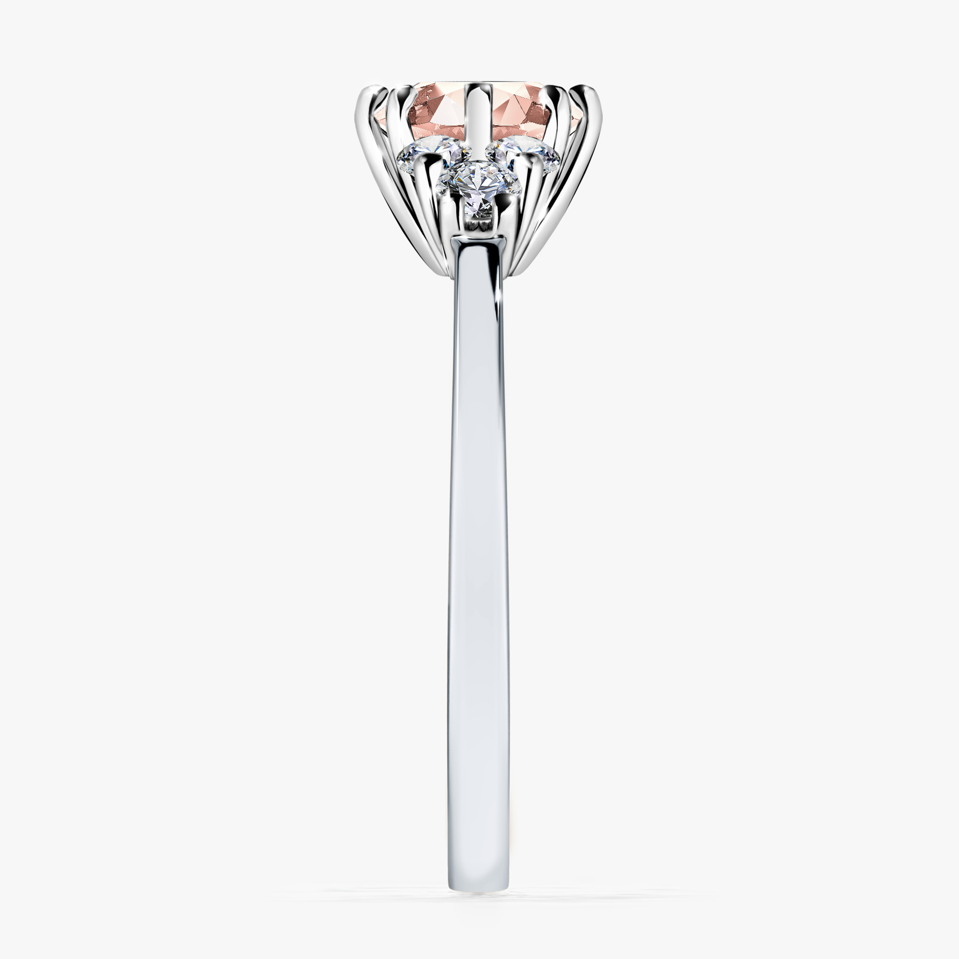 Pierścionek zaręczynowy My Lilly z białego złota z morganitem 0,98ct