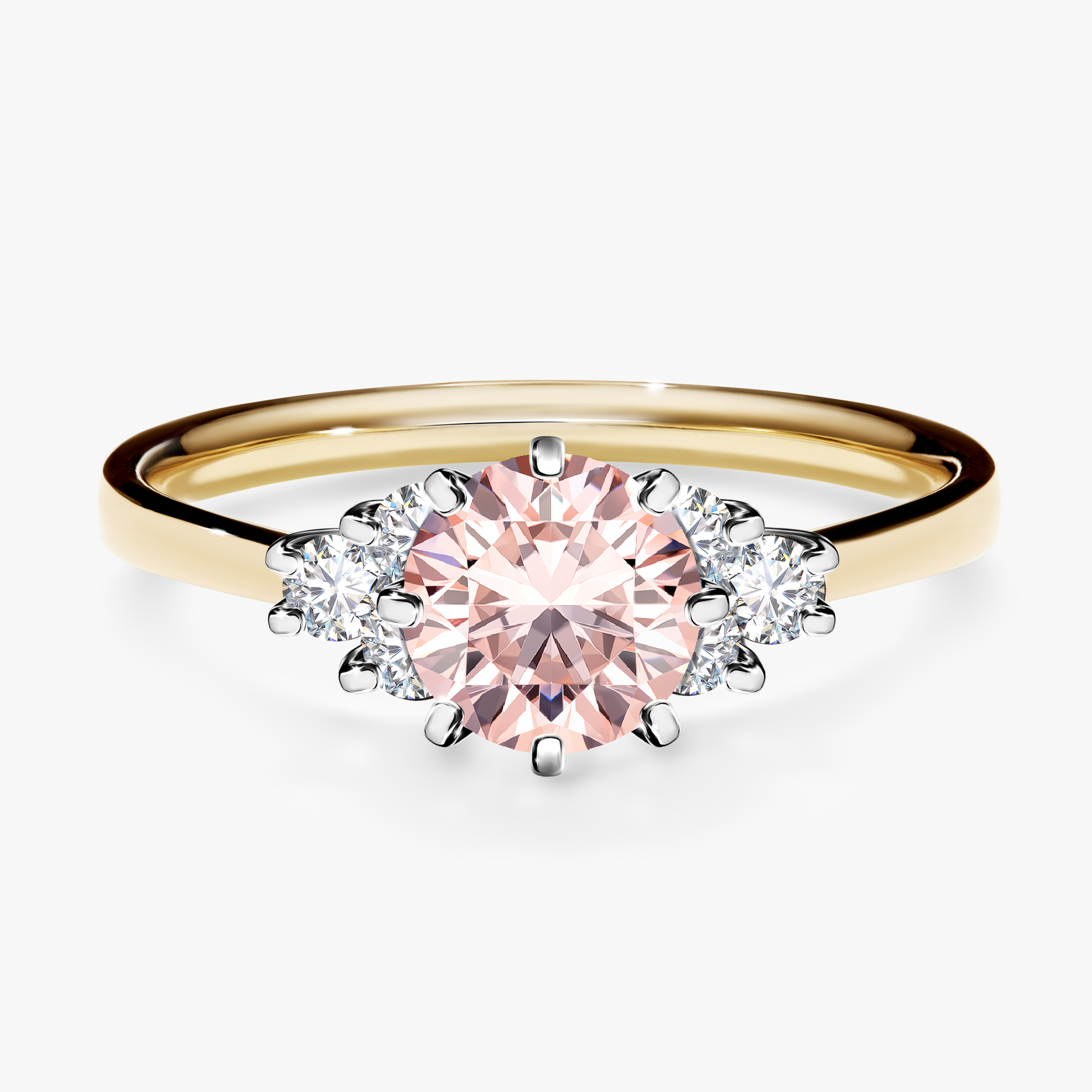 Pierścionek zaręczynowy My Lilly z żółtego złota z morganitem 0,98ct
