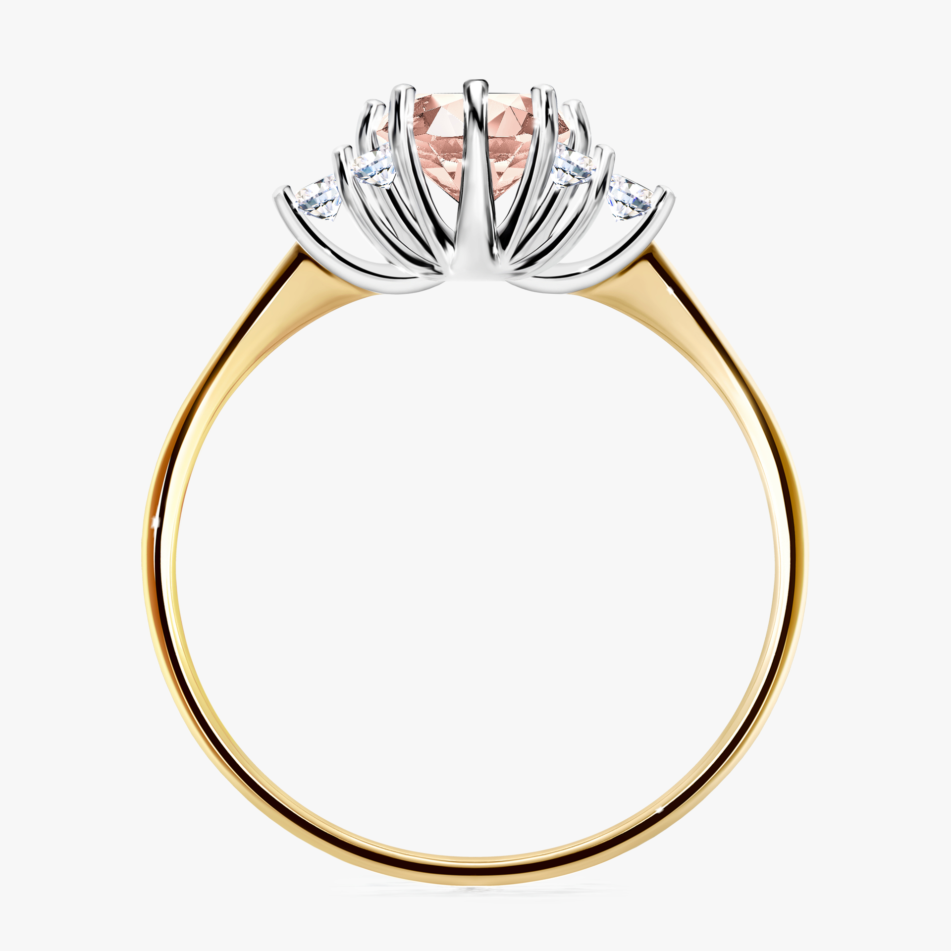 Pierścionek zaręczynowy My Lilly z żółtego złota z morganitem 0,98ct