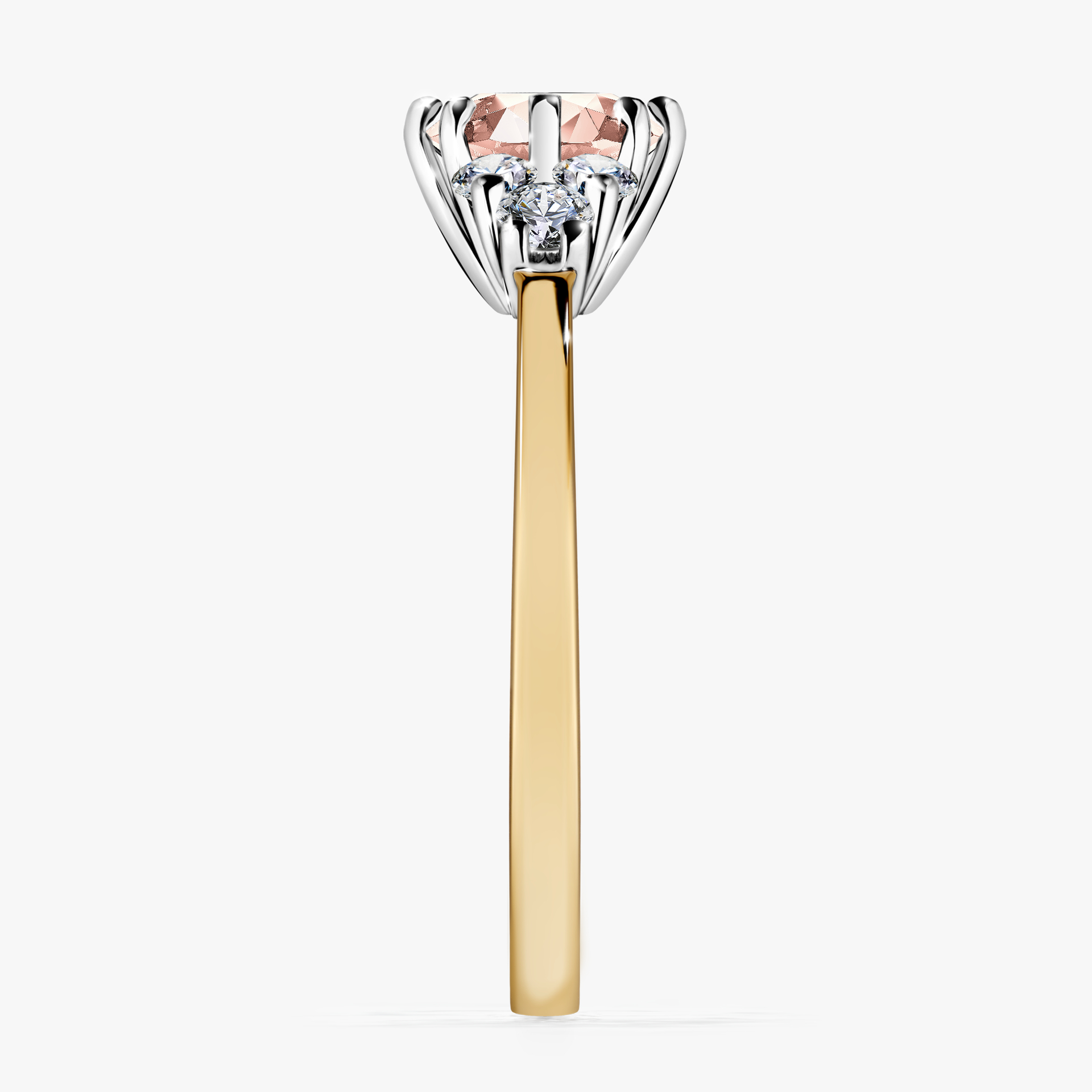 Pierścionek zaręczynowy My Lilly z żółtego złota z morganitem 0,98ct