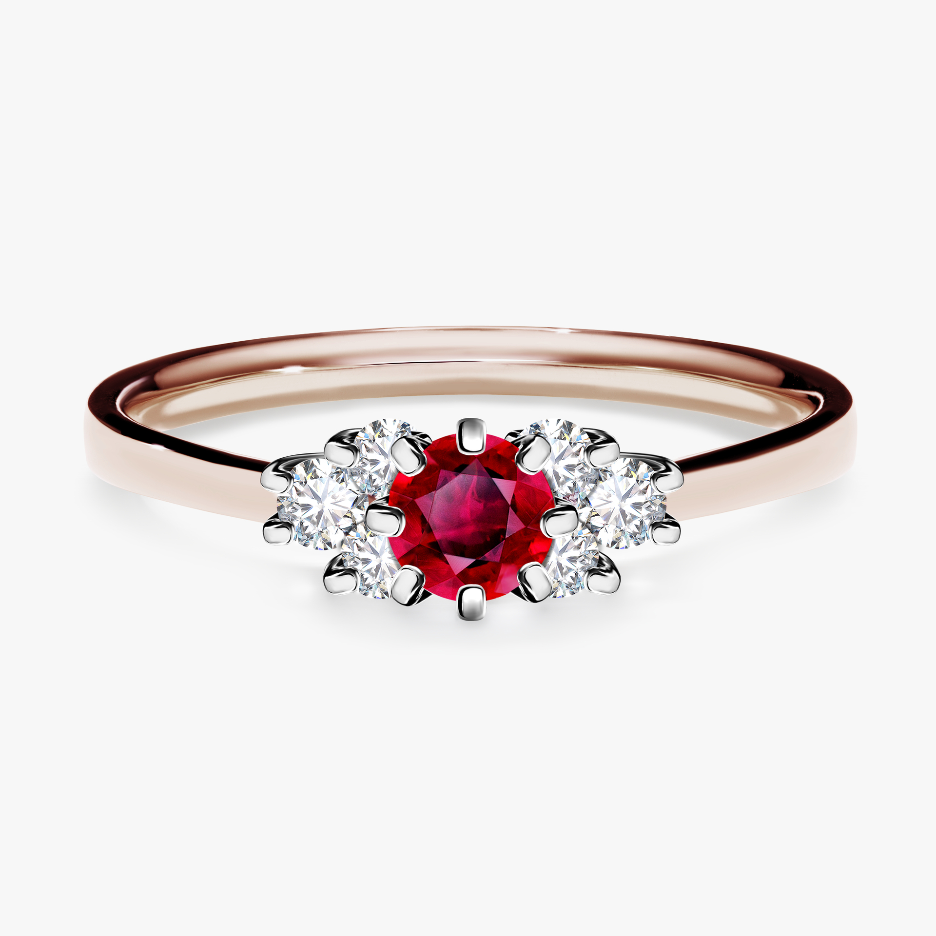 Pierścionek zaręczynowy My Lilly z różowego złota z rubinem 0,43ct