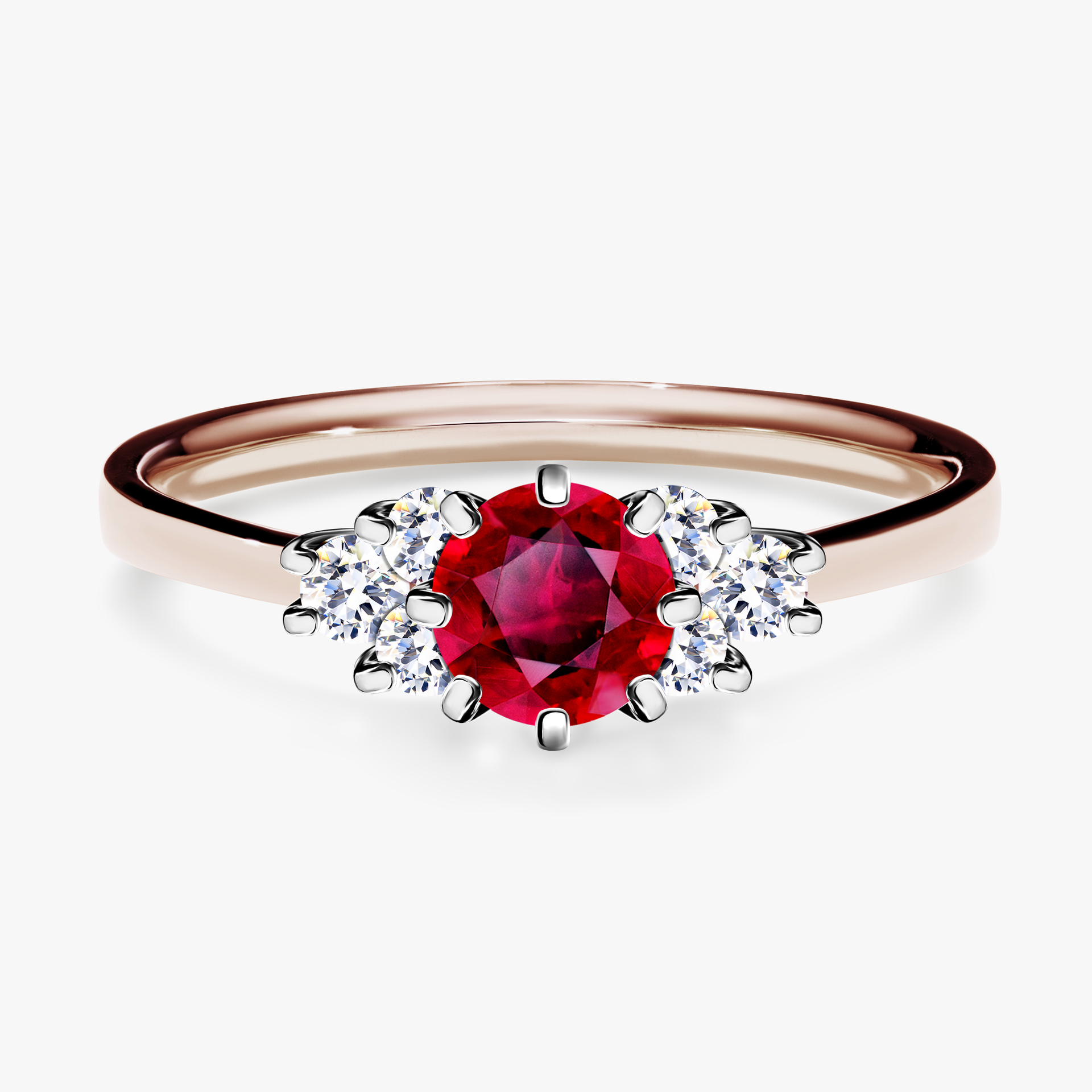 Pierścionek zaręczynowy My Lilly z różowego złota z rubinem 0,68ct