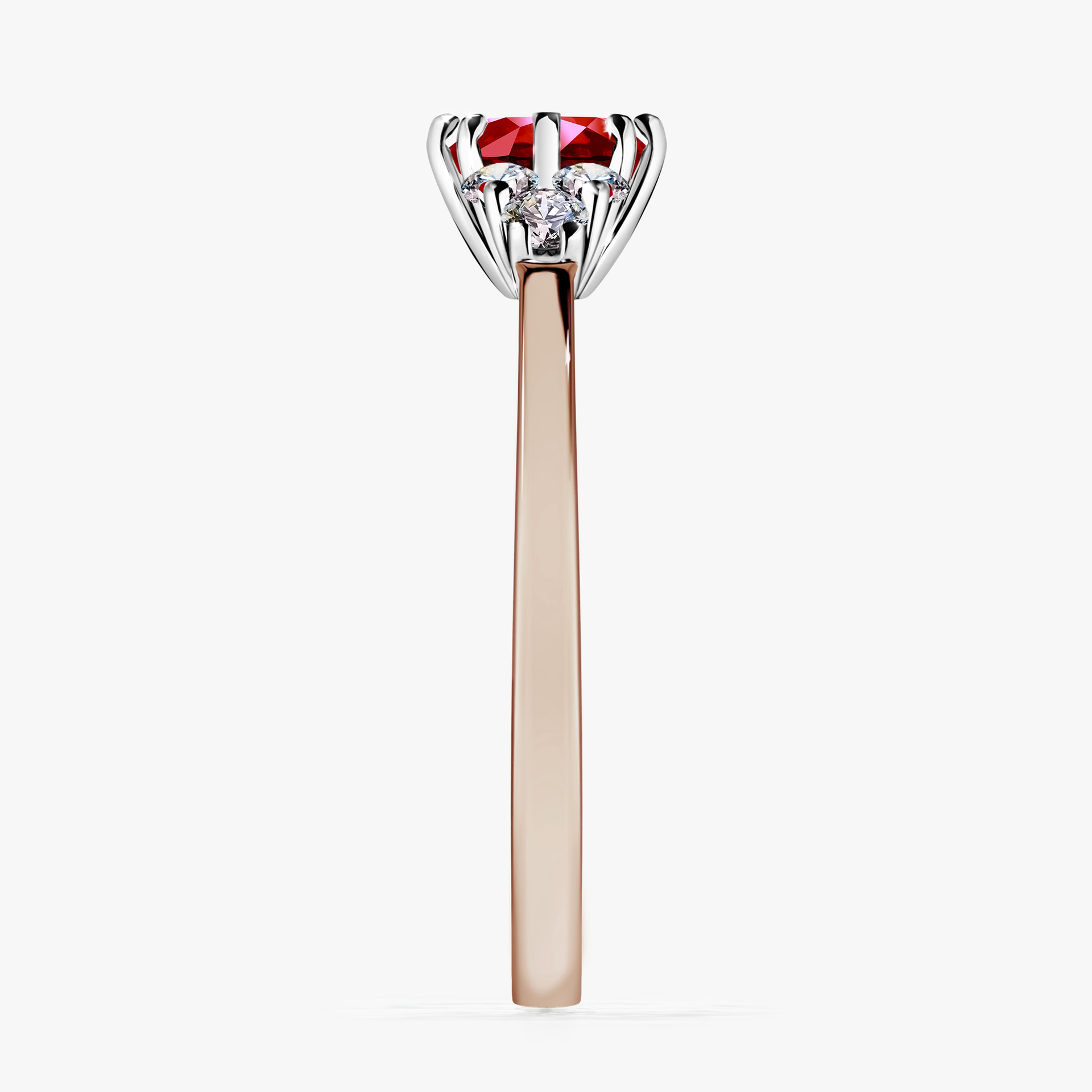 Pierścionek zaręczynowy My Lilly z różowego złota z rubinem 0,68ct