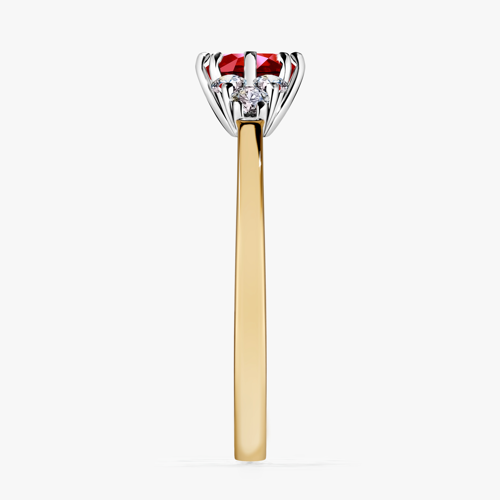Pierścionek zaręczynowy My Lilly z żółtego złota z rubinem 0,68ct