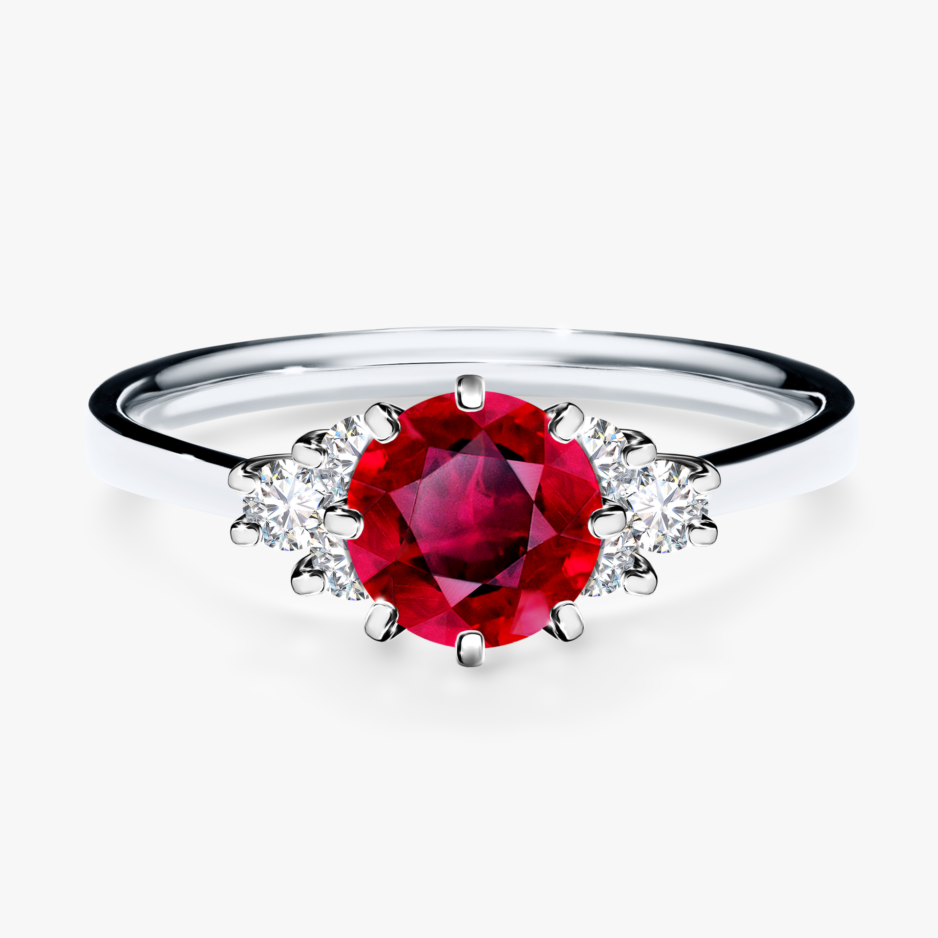 Pierścionek zaręczynowy My Lilly z białego złota z rubinem 0,98ct