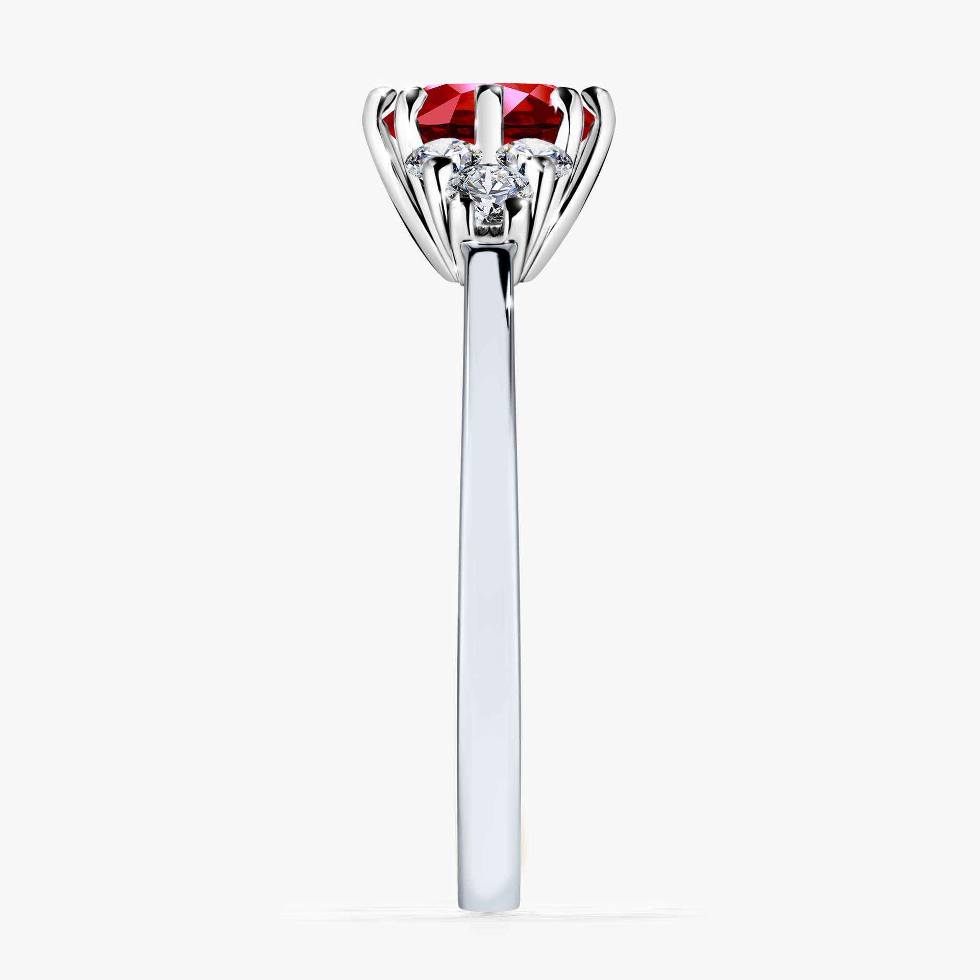 Pierścionek zaręczynowy My Lilly z białego złota z rubinem 0,98ct