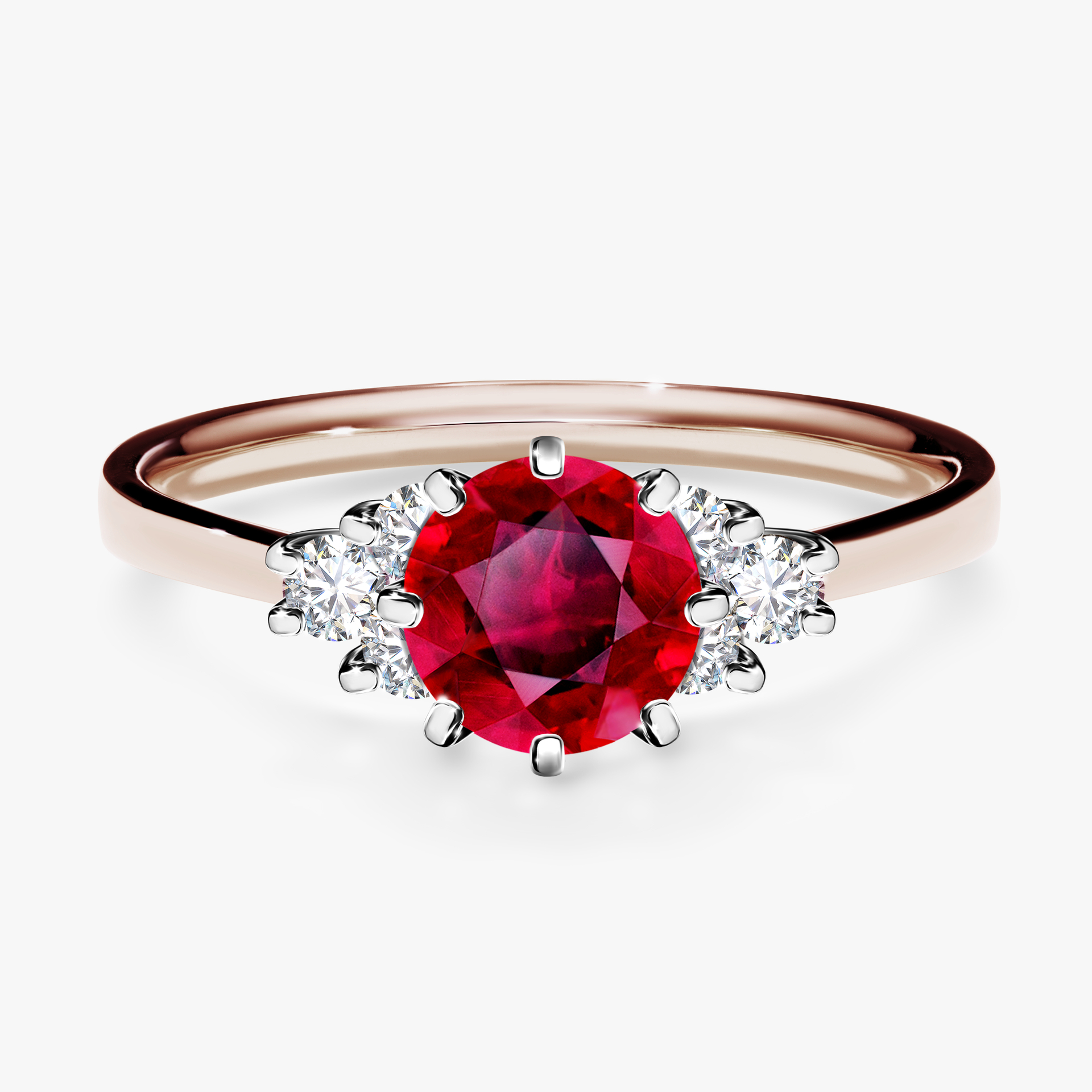 Pierścionek zaręczynowy My Lilly z różowego złota z rubinem 0,98ct