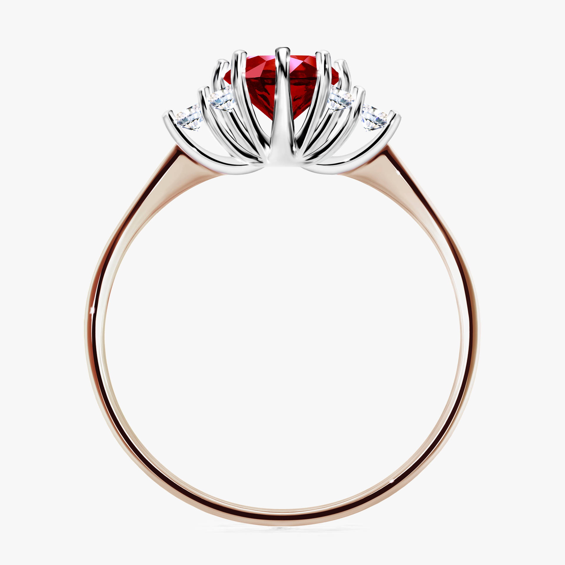 Pierścionek zaręczynowy My Lilly z różowego złota z rubinem 0,98ct