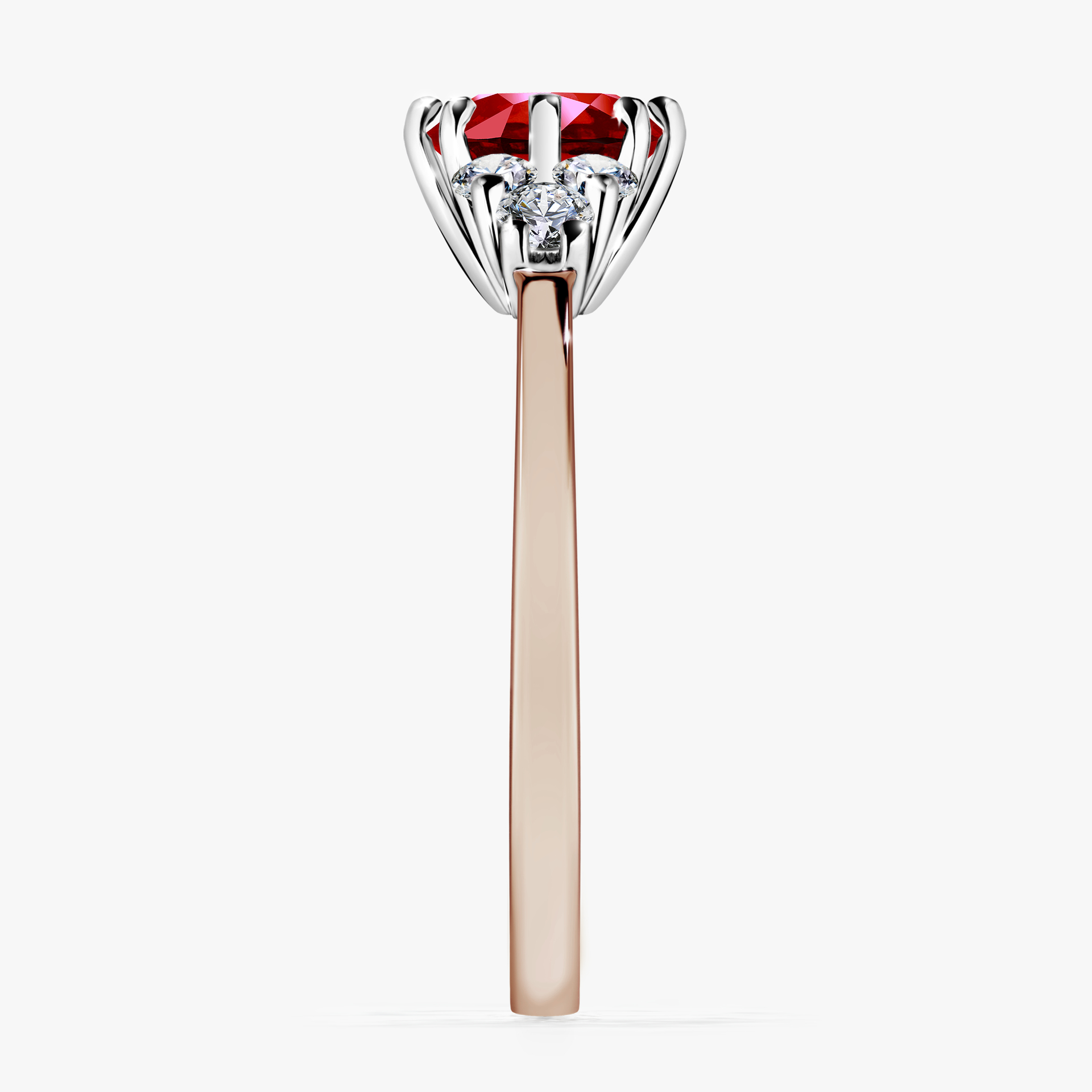 Pierścionek zaręczynowy My Lilly z różowego złota z rubinem 0,98ct