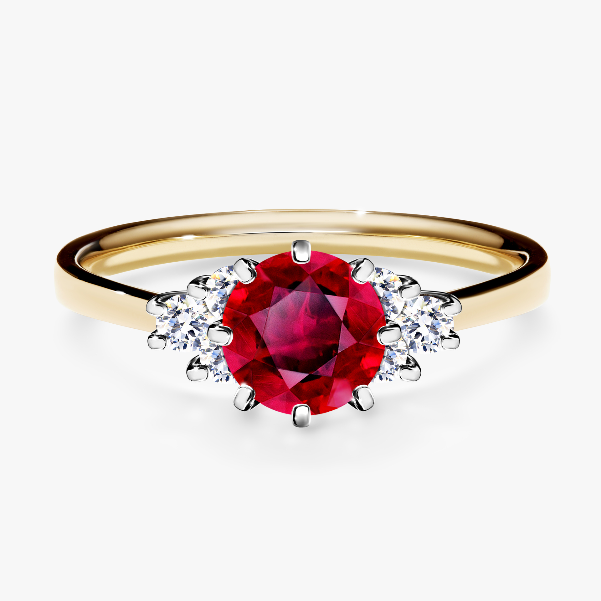 Pierścionek zaręczynowy My Lilly z żółtego złota z rubinem 0,98ct