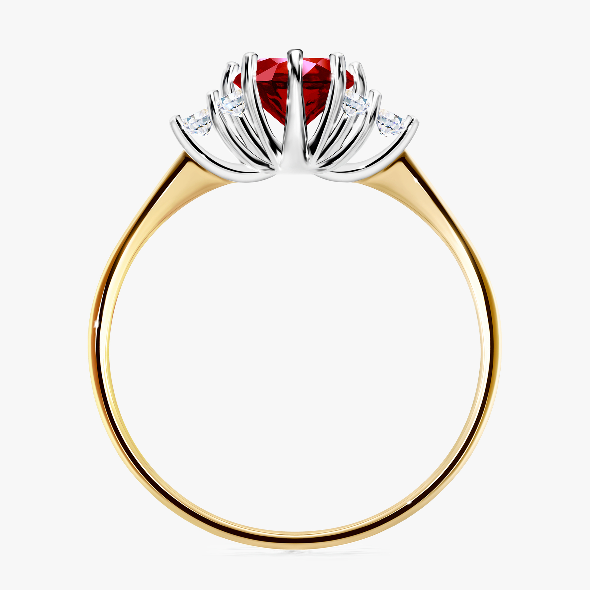 Pierścionek zaręczynowy My Lilly z żółtego złota z rubinem 0,98ct