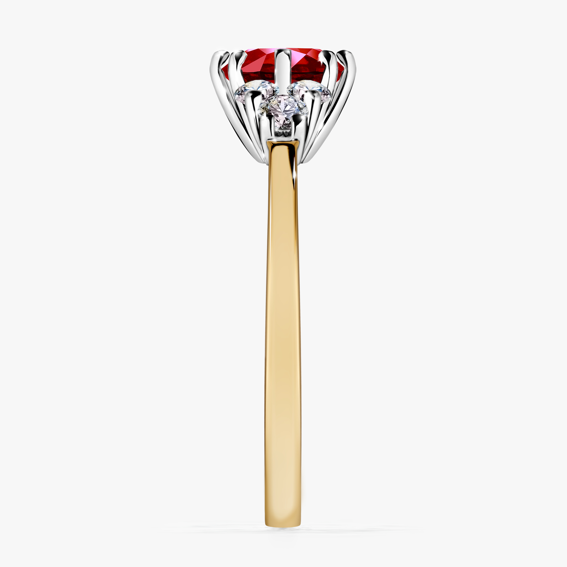 Pierścionek zaręczynowy My Lilly z żółtego złota z rubinem 0,98ct