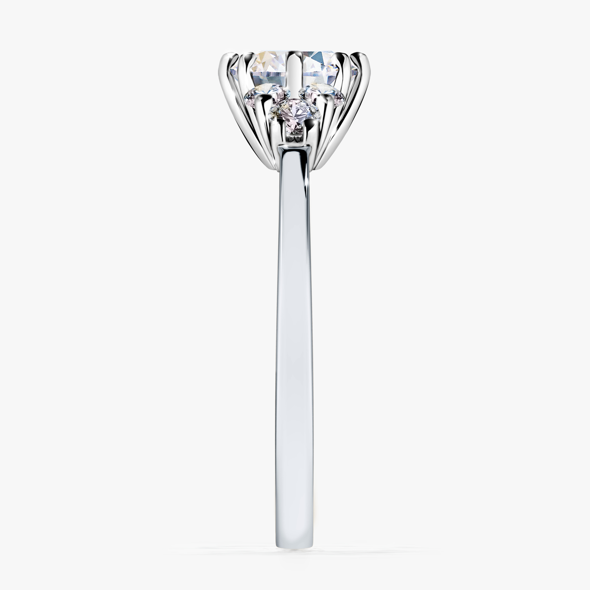 Pierścionek zaręczynowy My Lilly z białego złota z szafirem białym 0,98ct