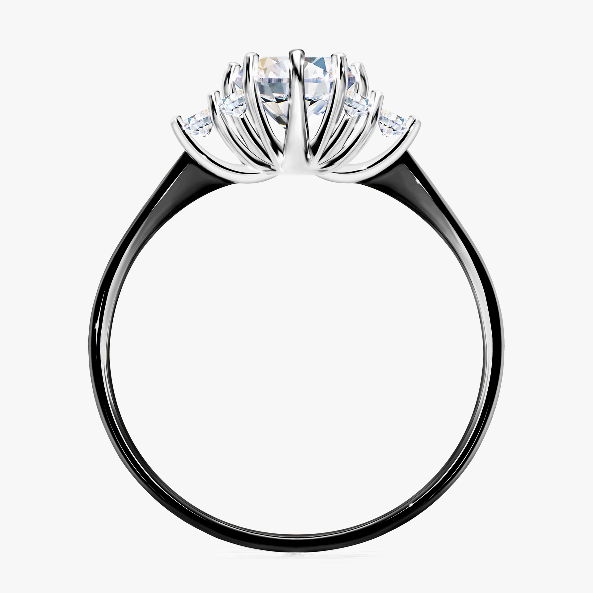 Pierścionek zaręczynowy My Lilly z czarnego złota z szafirem białym 0,98ct