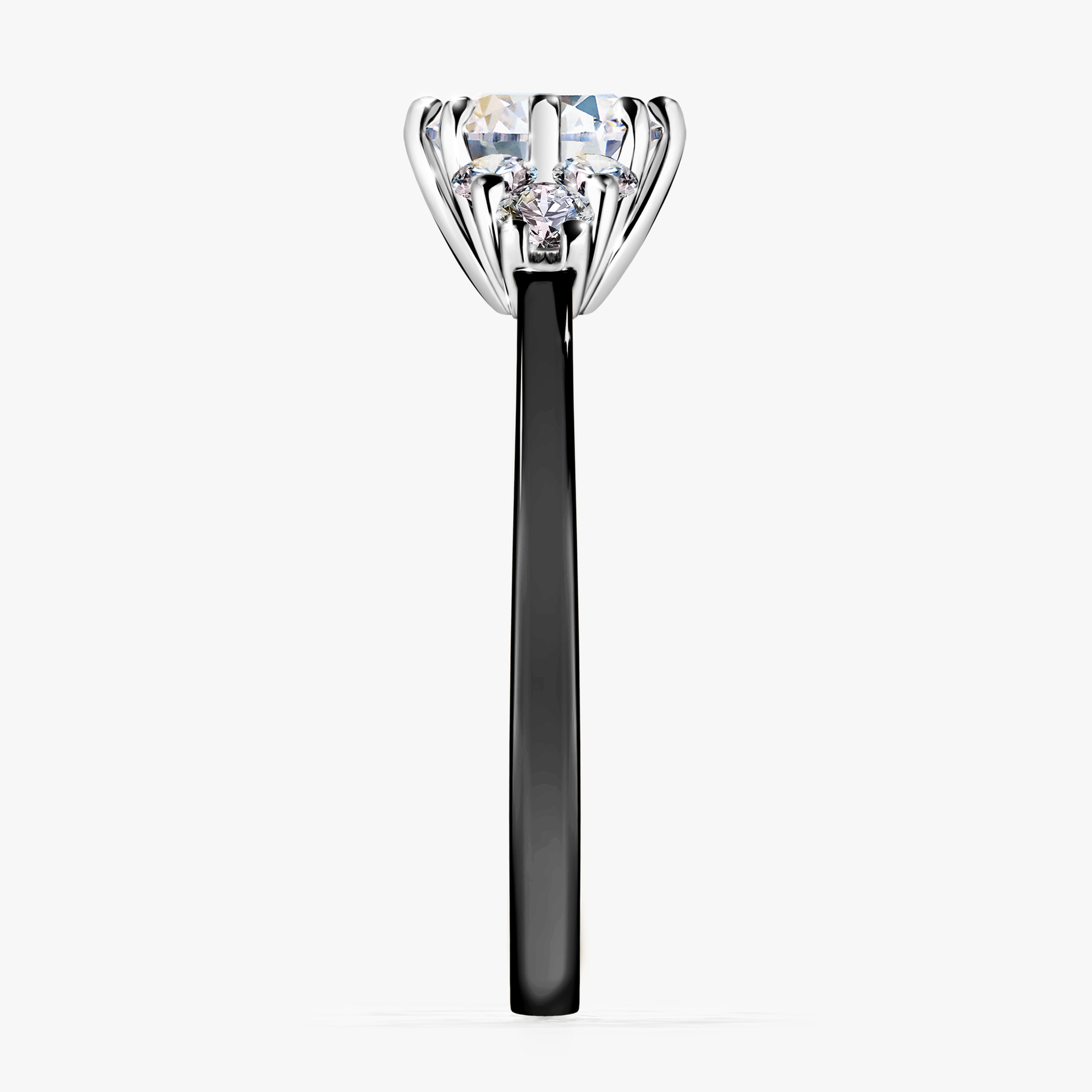 Pierścionek zaręczynowy My Lilly z czarnego złota z szafirem białym 0,98ct