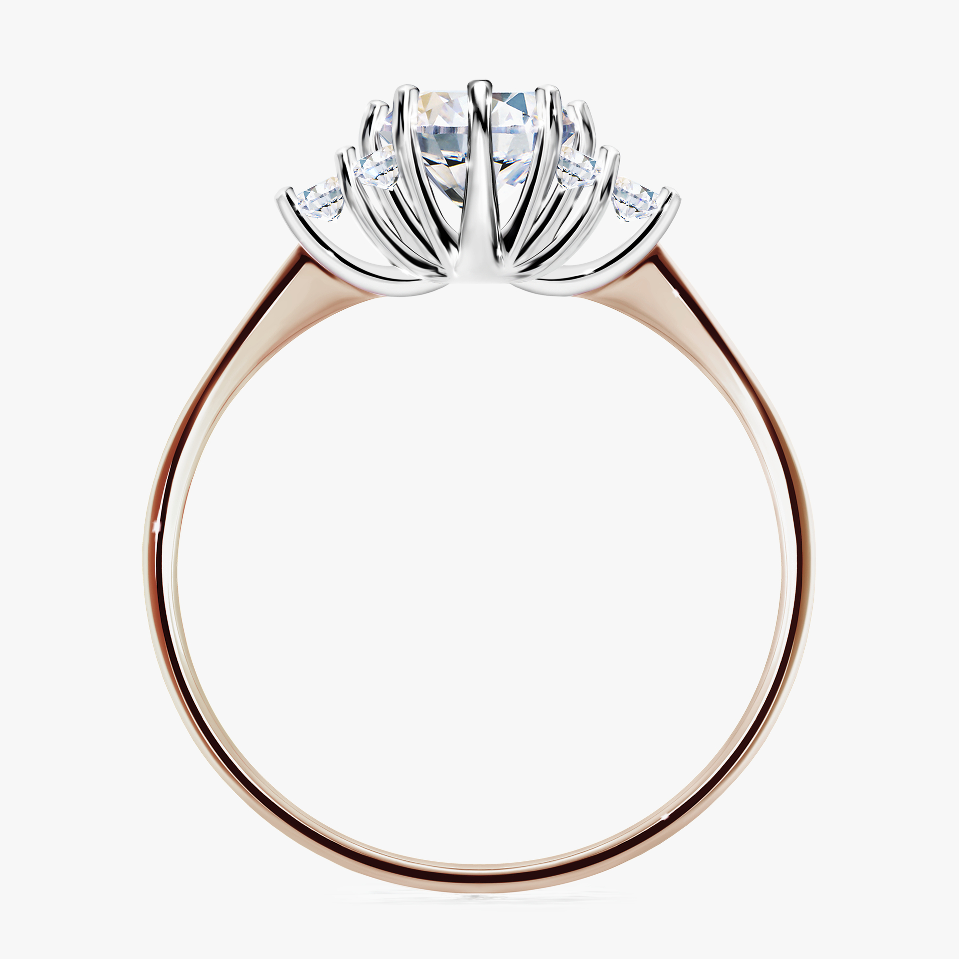 Pierścionek zaręczynowy My Lilly z różowego złota z szafirem białym 0,98ct